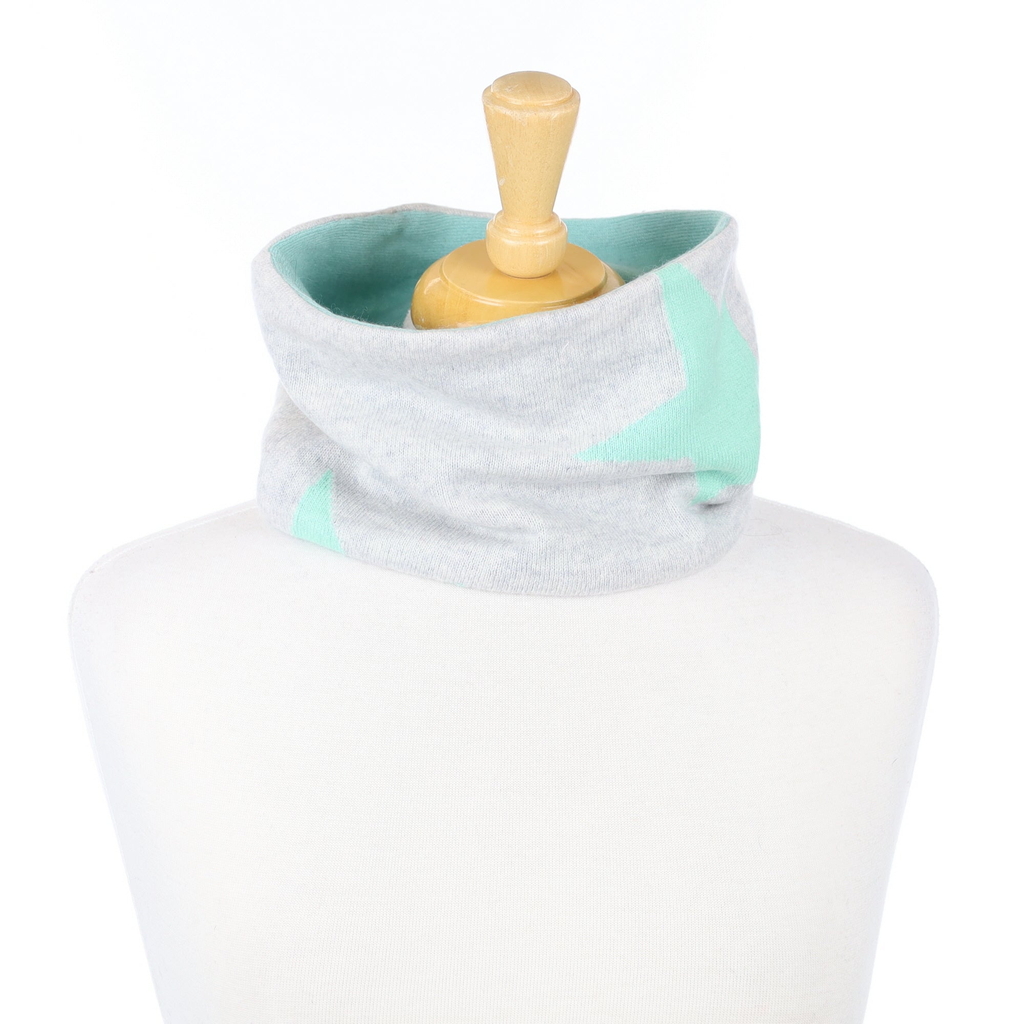 Grey Star and Mint Neck Warmer