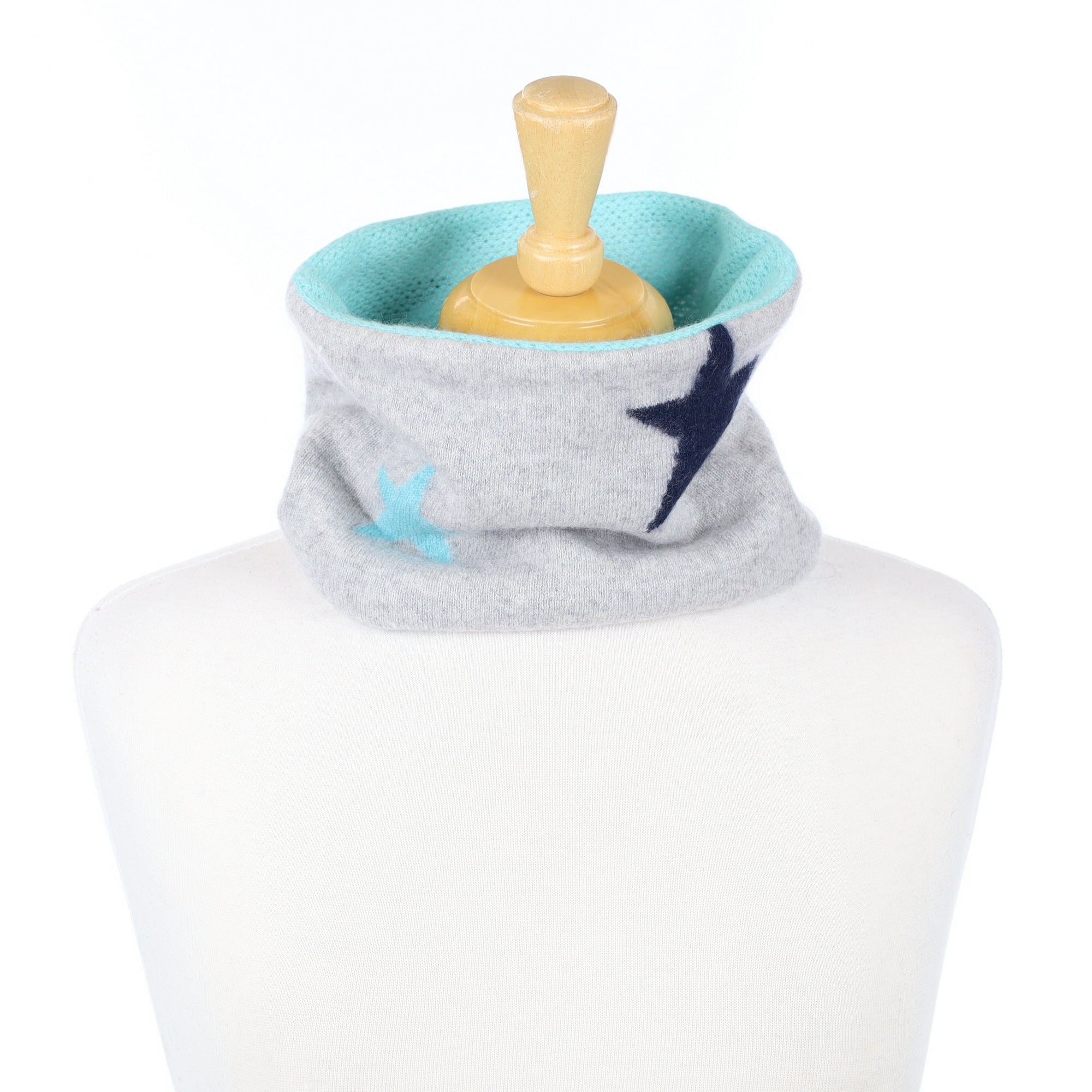 Grey Star and Aqua Neck Warmer