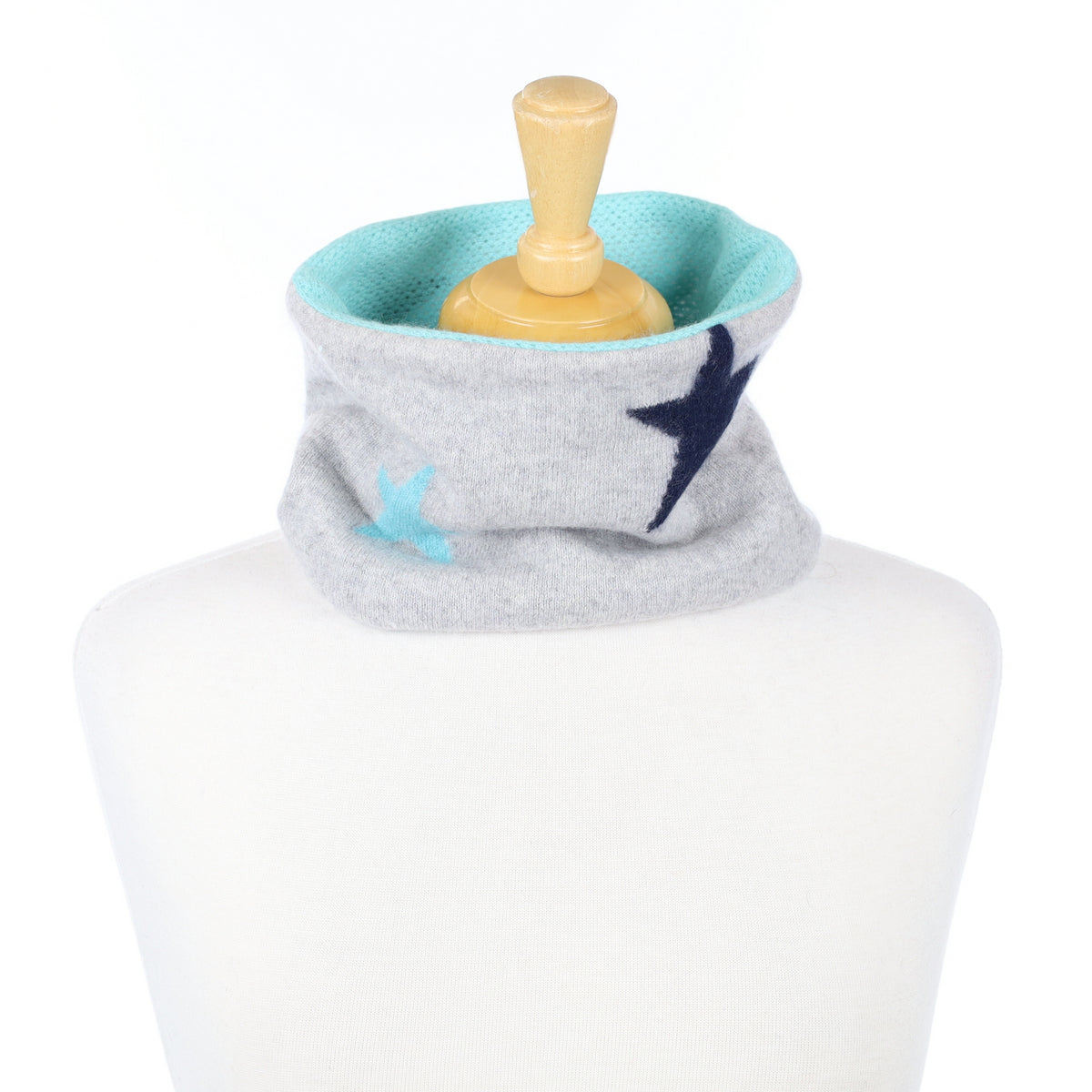 Grey Star and Aqua Neck Warmer