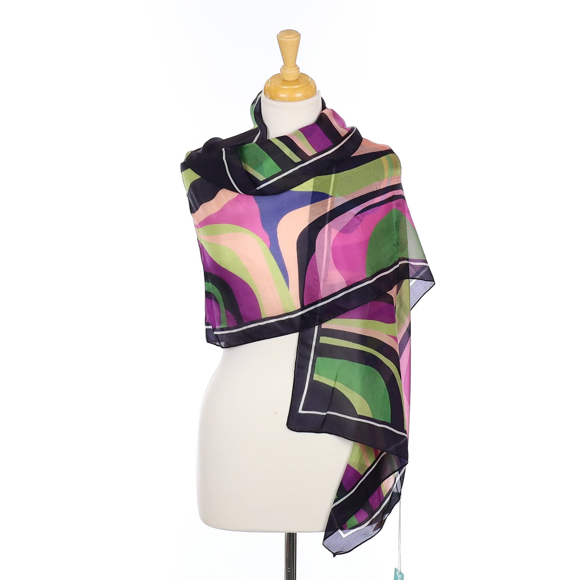 Brand New La Marey Abstract Long Silk Scarf