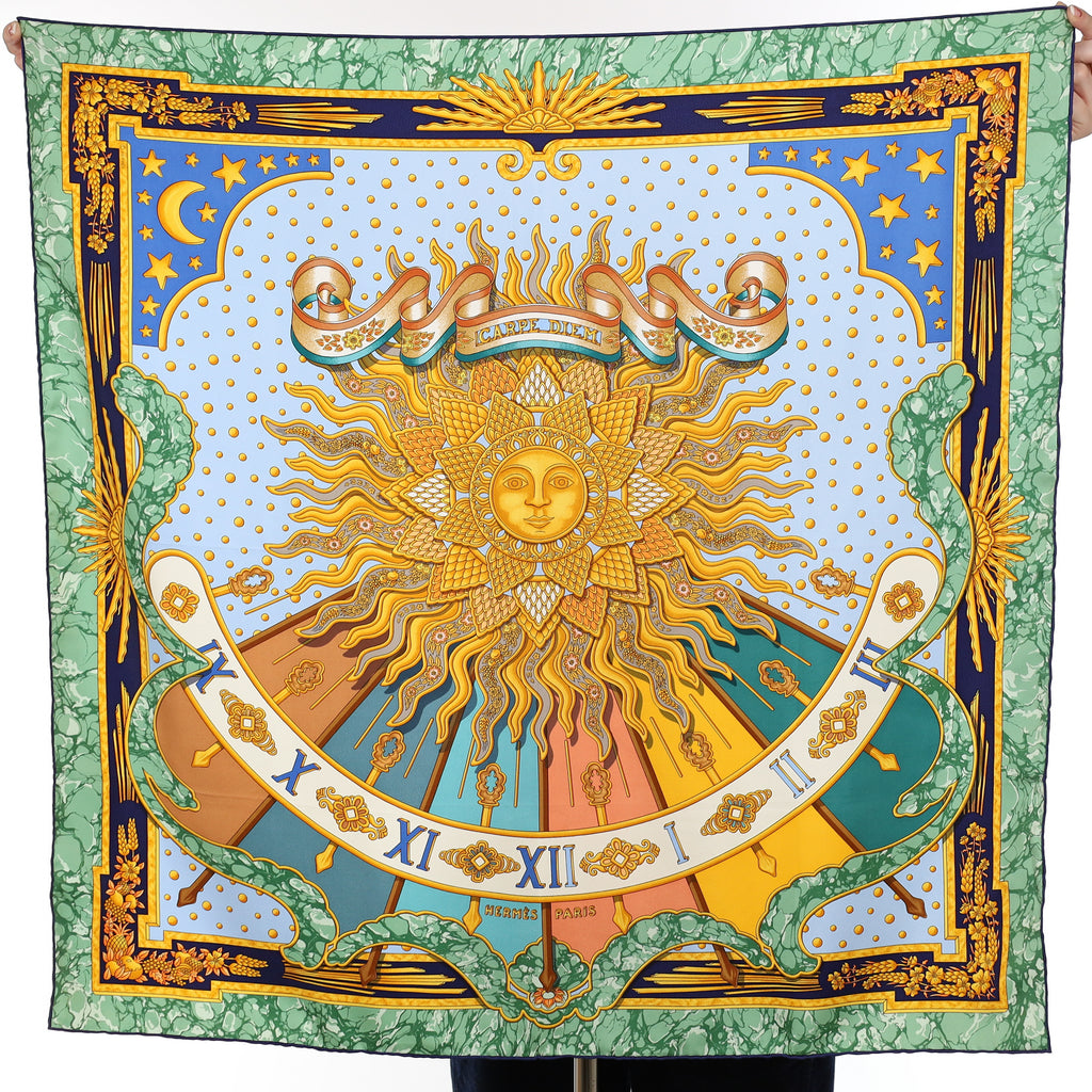 Pristine Hermès Carpe Diem Silk Scarf