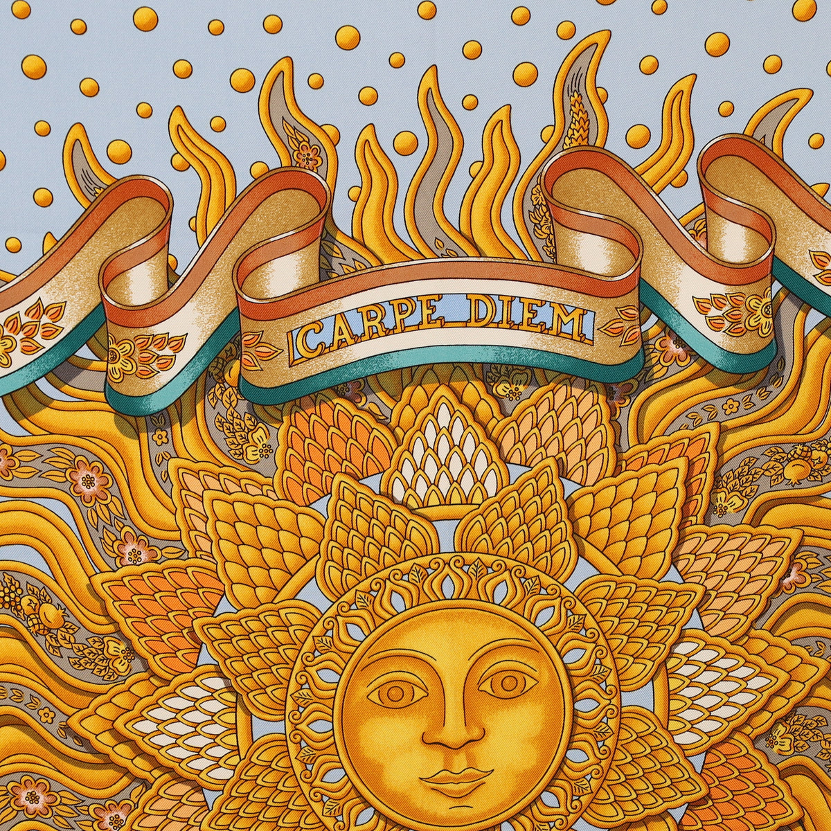 Pristine Hermès Carpe Diem Silk Scarf