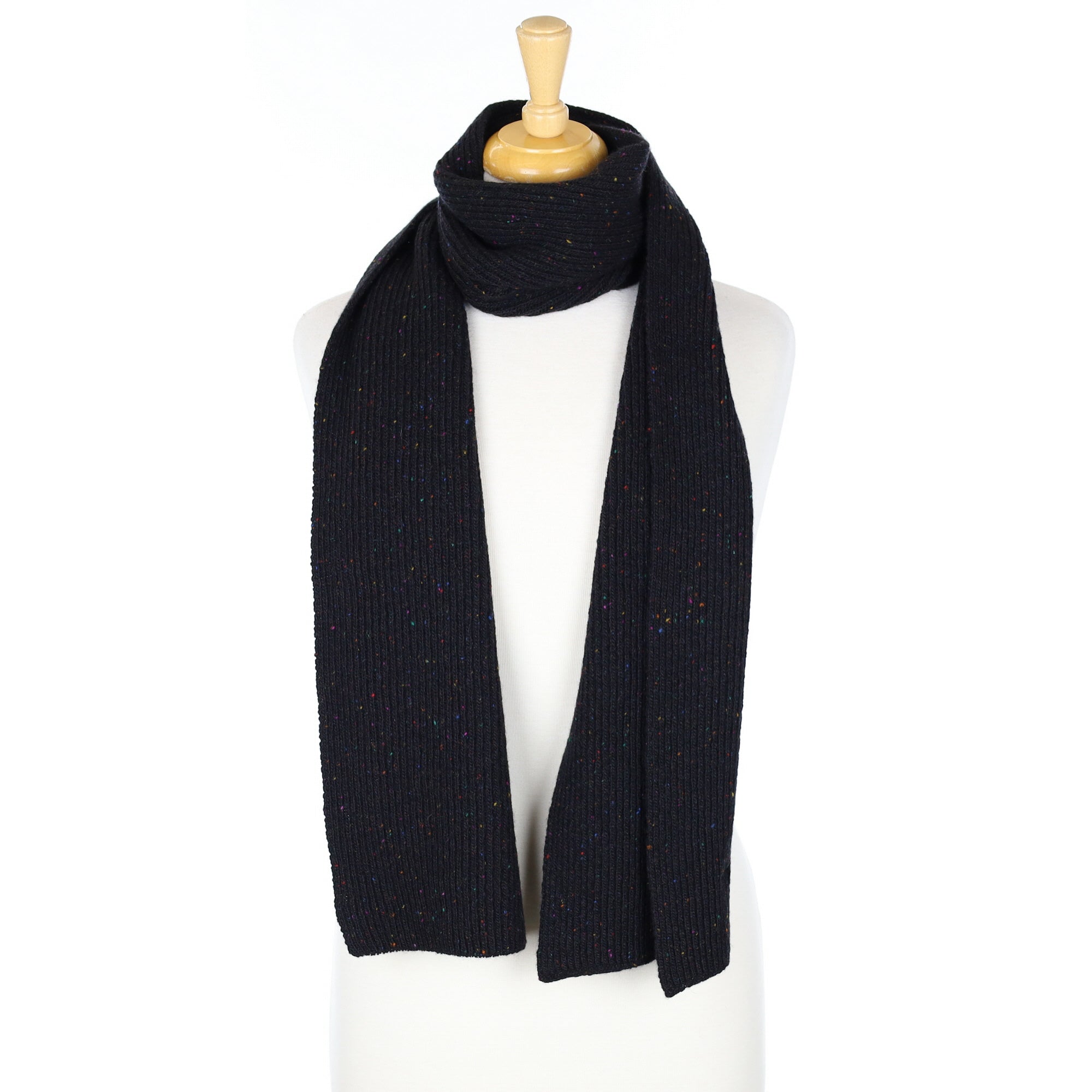 Brand New Scottish Black Donegal Cashmere Scarf