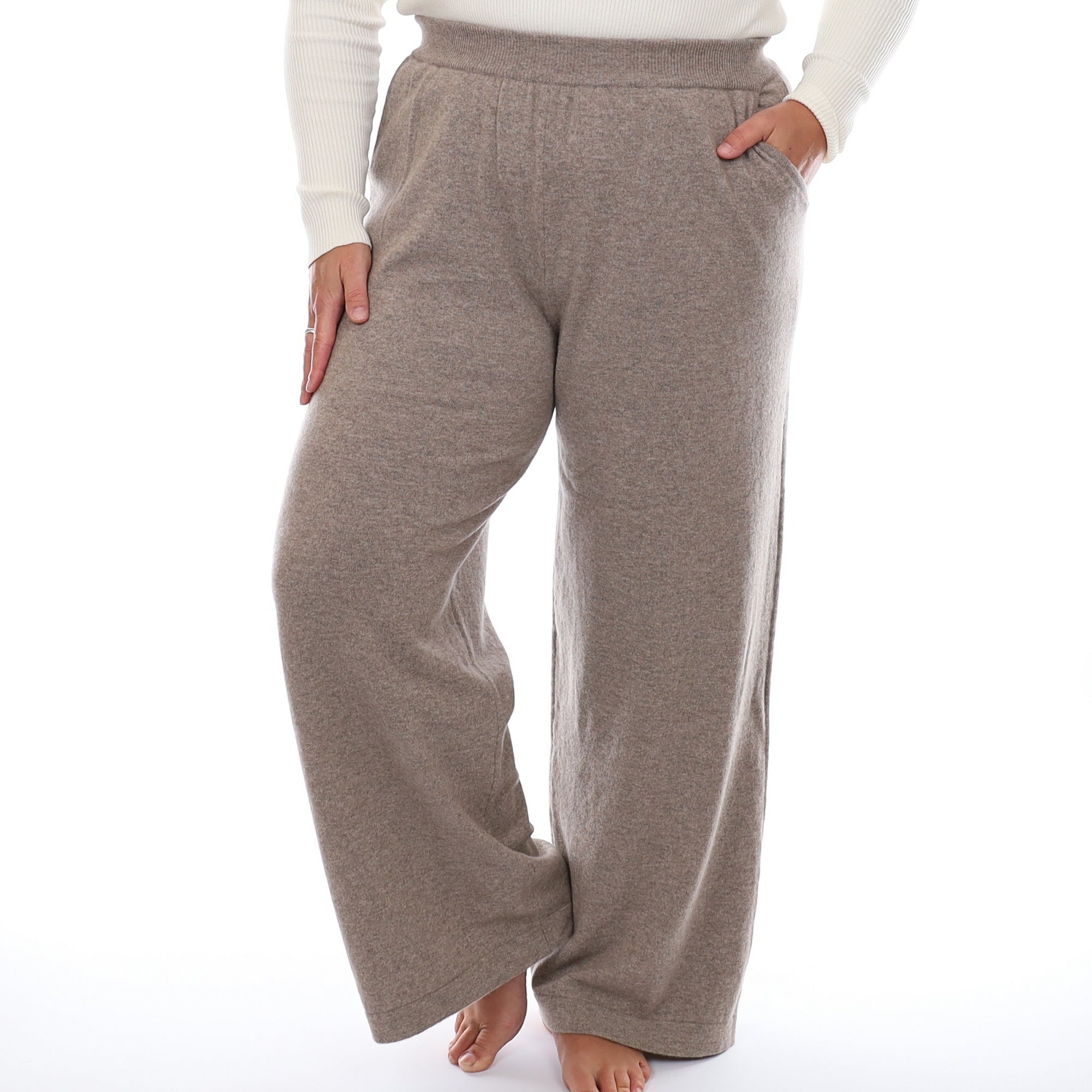 Brand New Scottish Mink Cashmere Wide Leg Lounge Pants Large