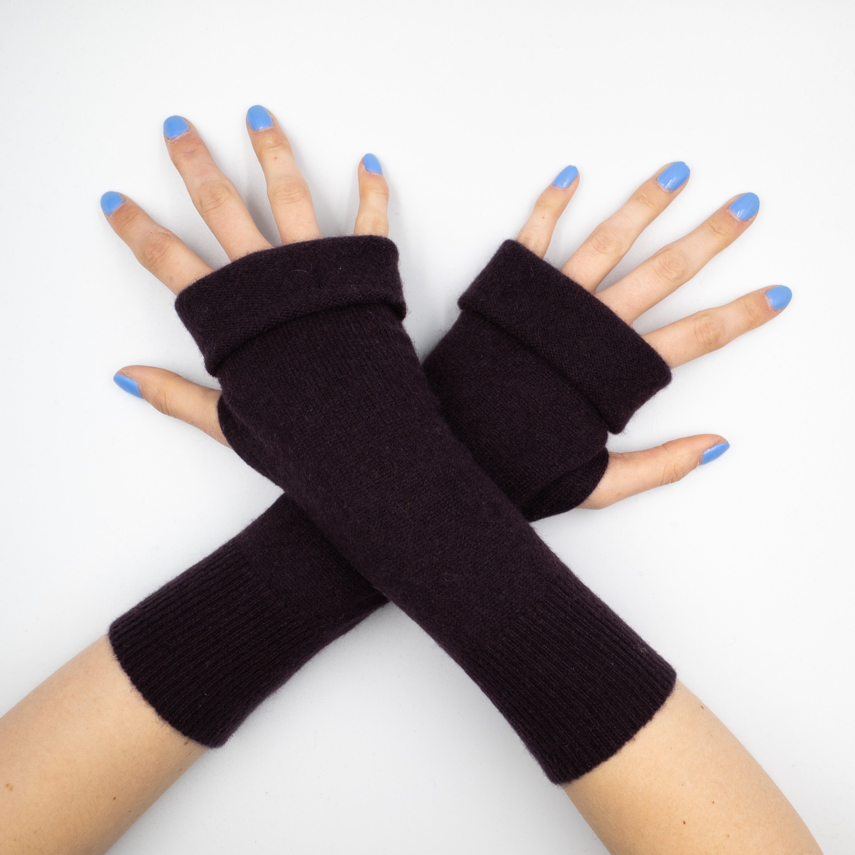 Bitter Chocolate Brown Fingerless Gloves