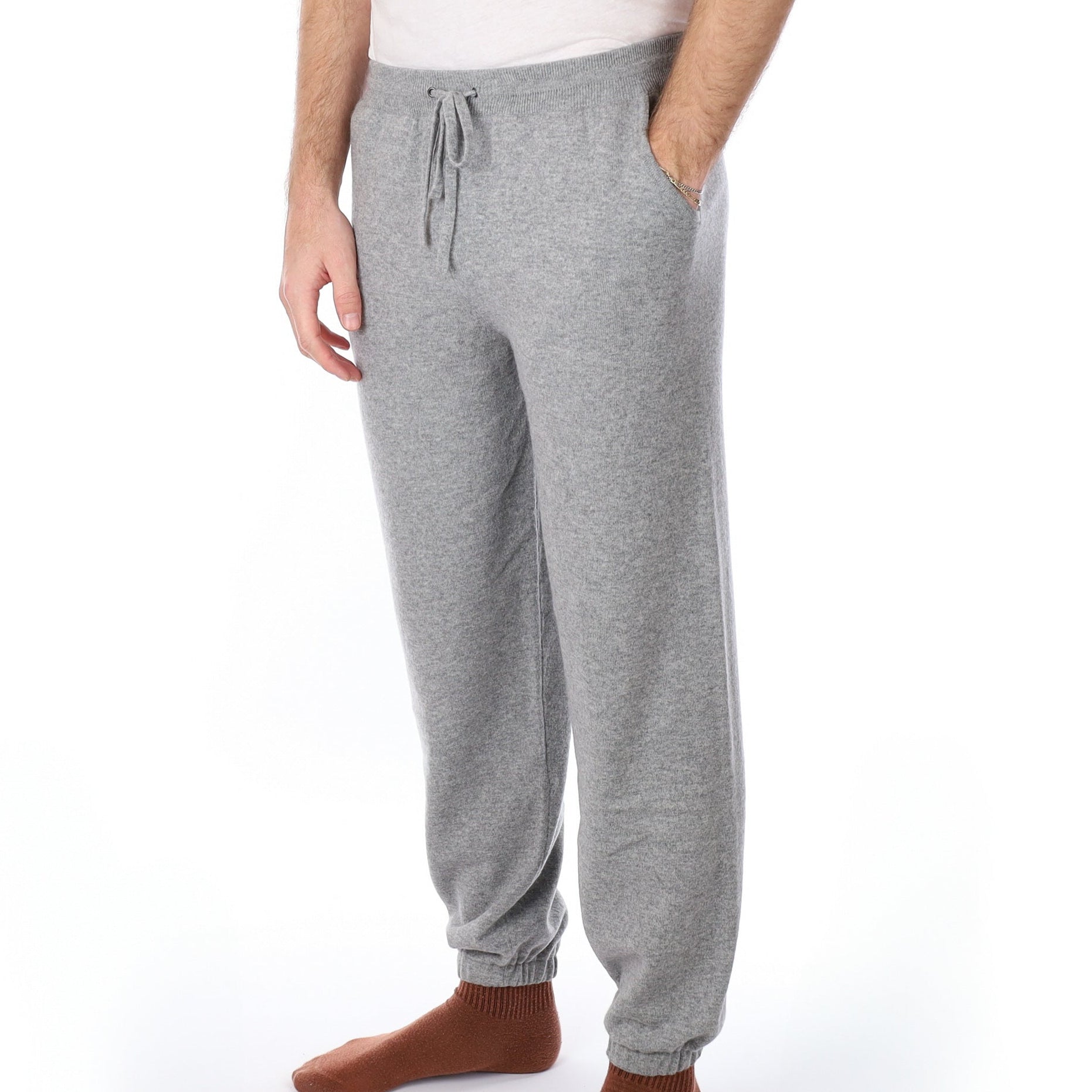 Men’s Brand New Scottish Smoke Grey Cashmere Lounge Pants Medium