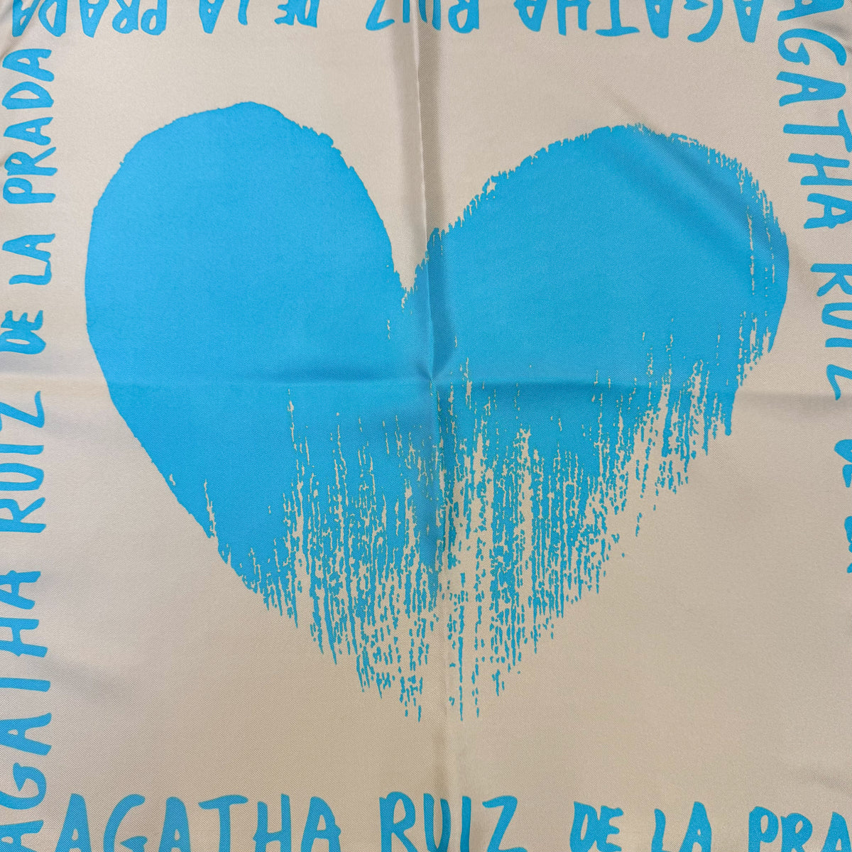 Agatha Ruiz Blue Heart Silk Scarf