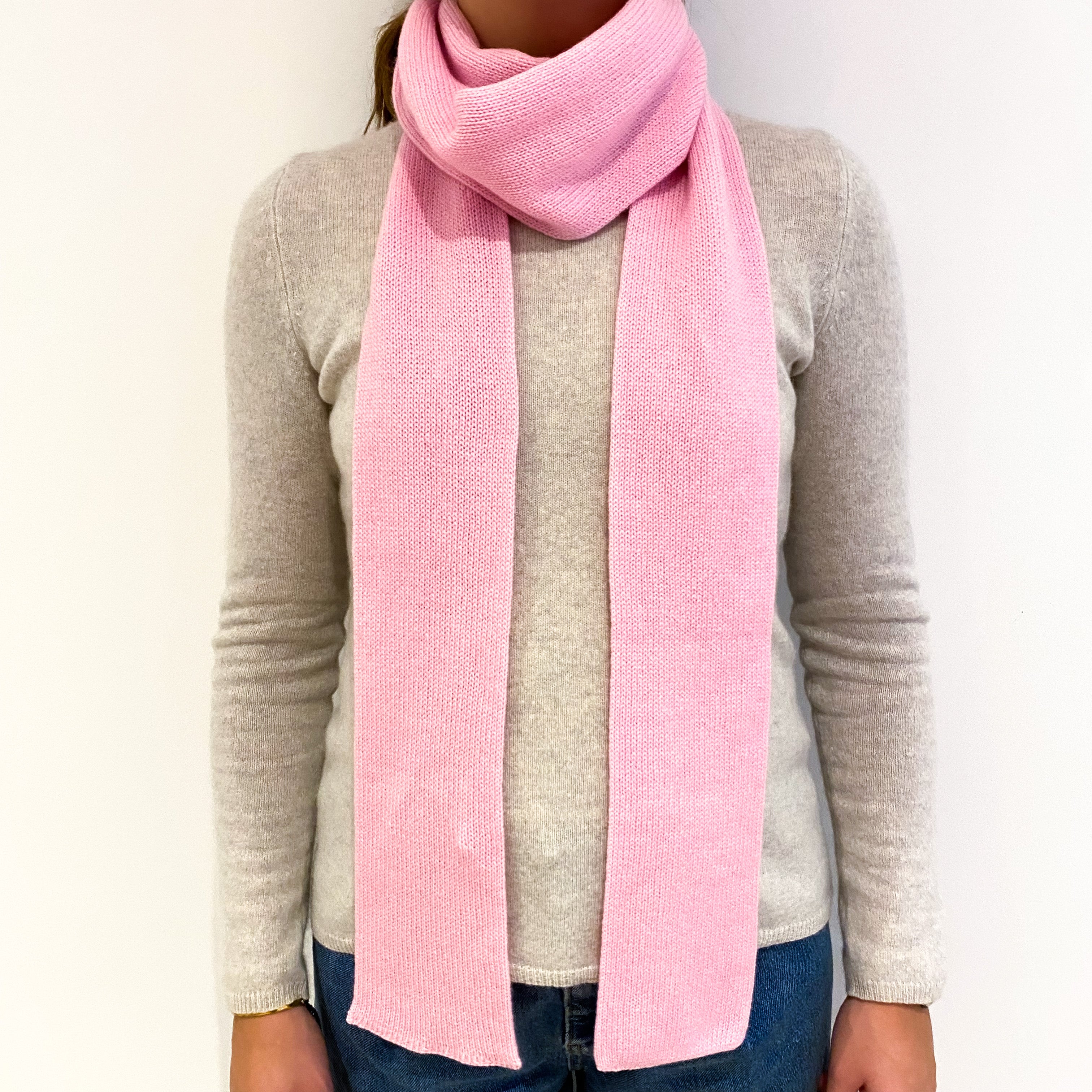 New Scottish Sugar Mouse Pink Cashmere Scarf