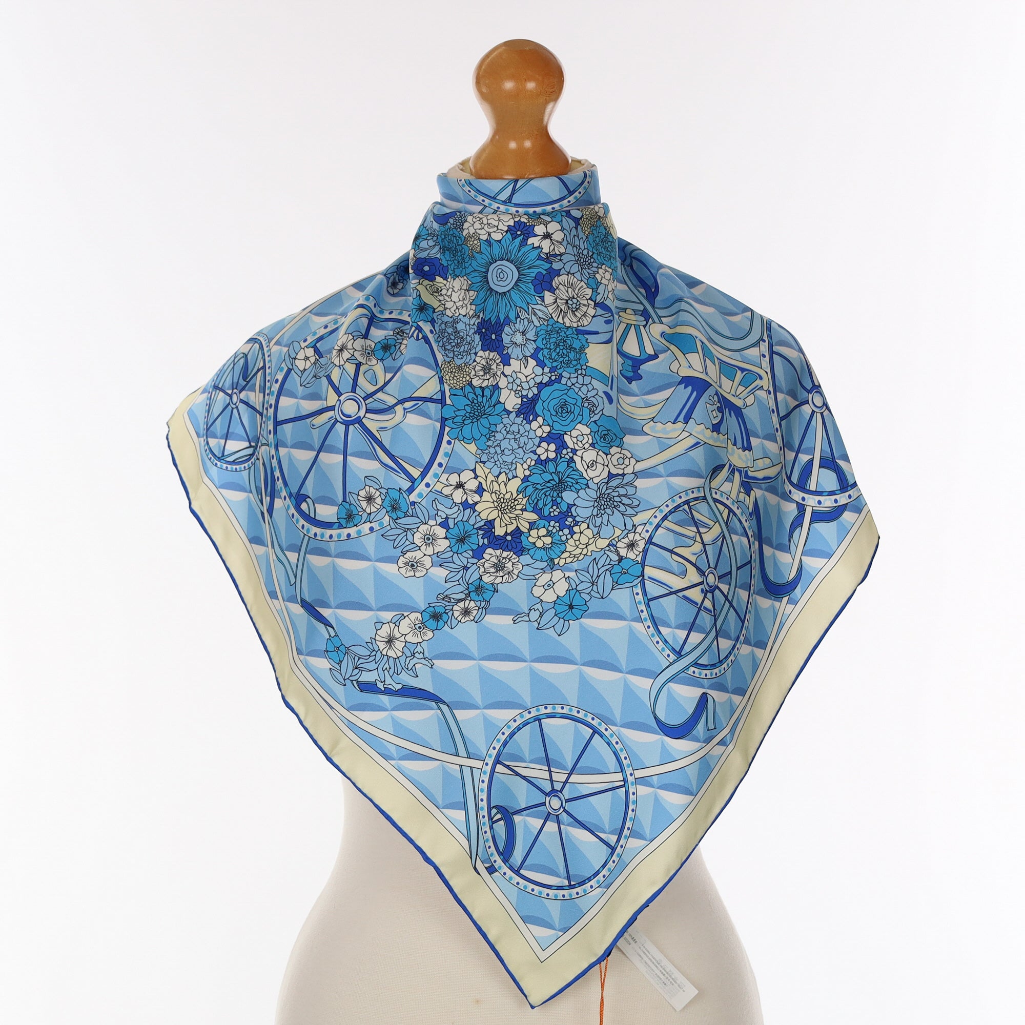 Brand New Silk Story Blue Silk Scarf