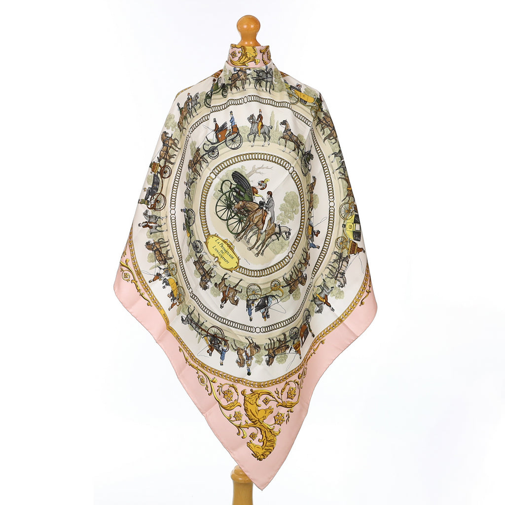 Pristine Hermès La Promenade de Longchamps Silk Scarf