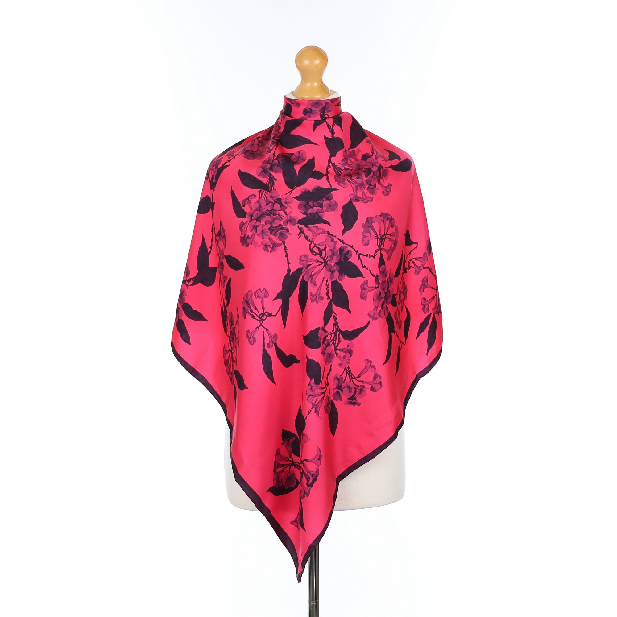 1970’s Richard Allan Pink Floral Vintage Silk Scarf