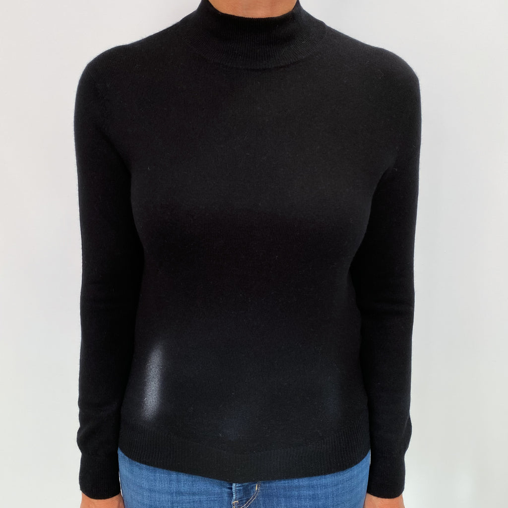 Black Cashmere Turtle Neck Jumper Medium
