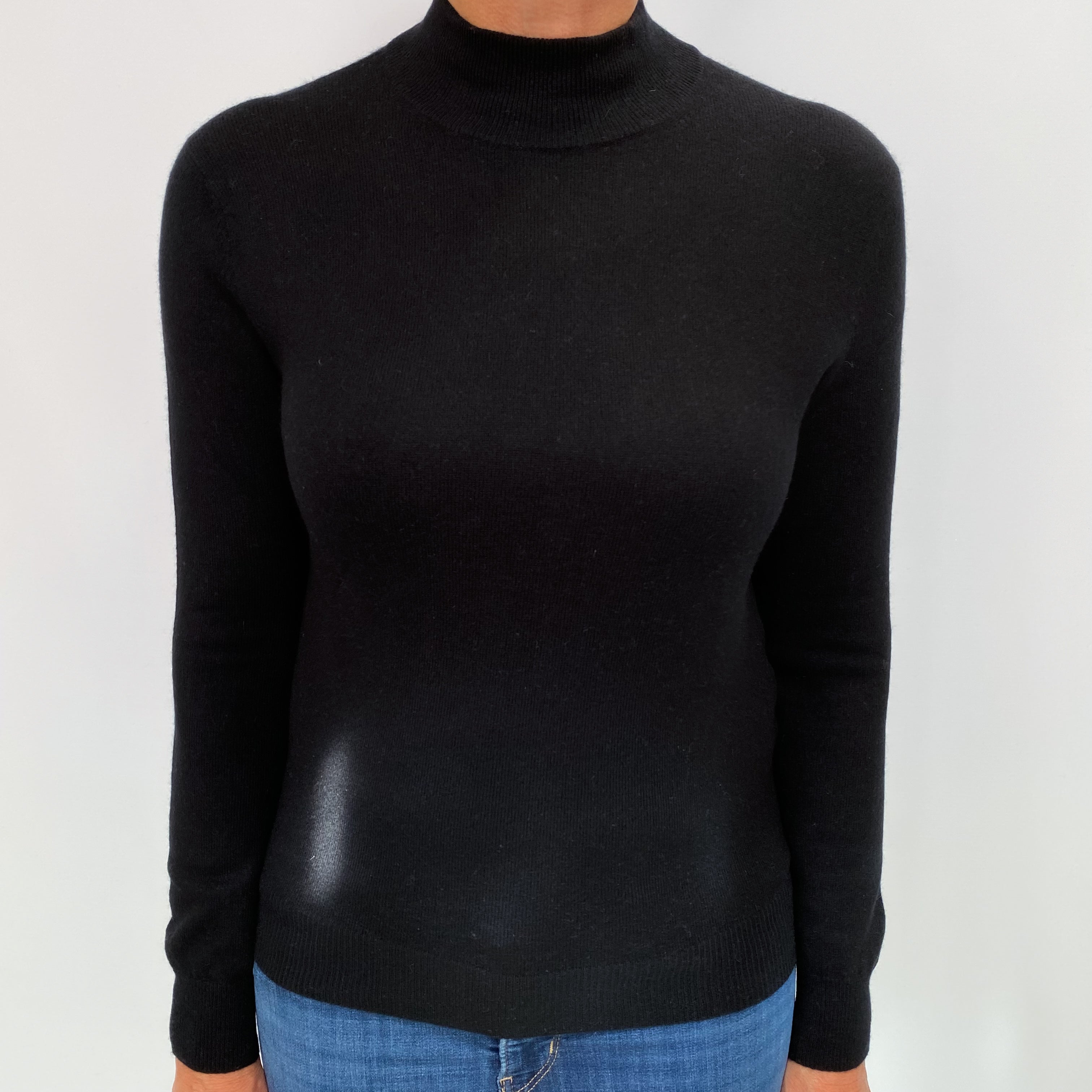 Black Cashmere Turtle Neck Jumper Medium