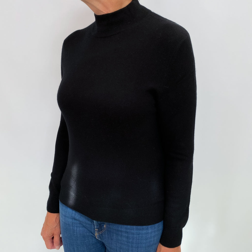 Black Cashmere Turtle Neck Jumper Medium