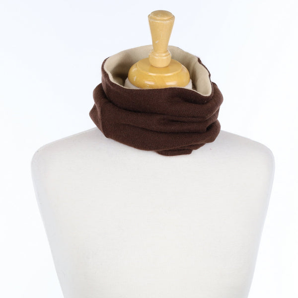 Men’s Dark Chocolate and Cream Luxury Double Layered Snood
