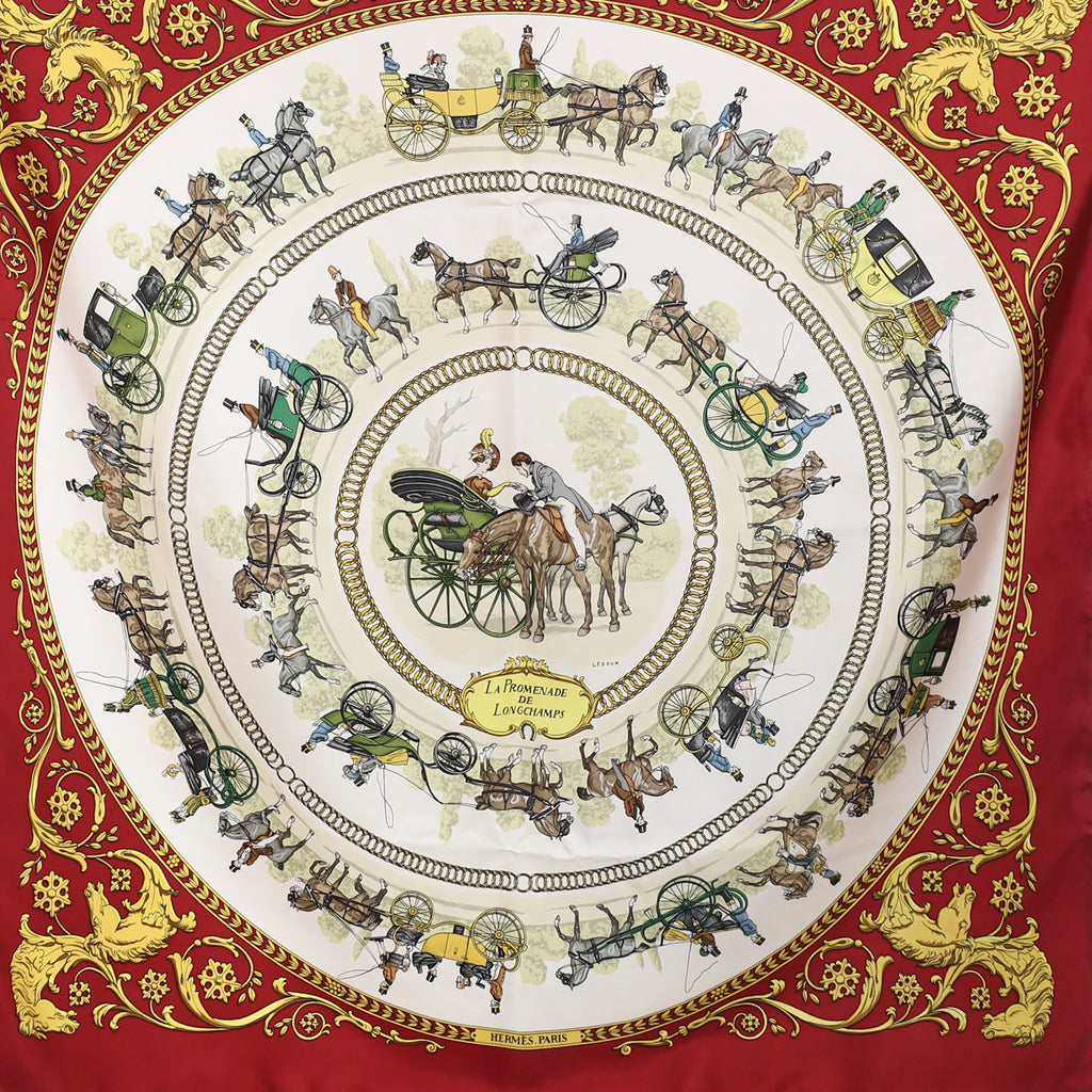 Hermès La Promenade De Longchamps Silk Scarf