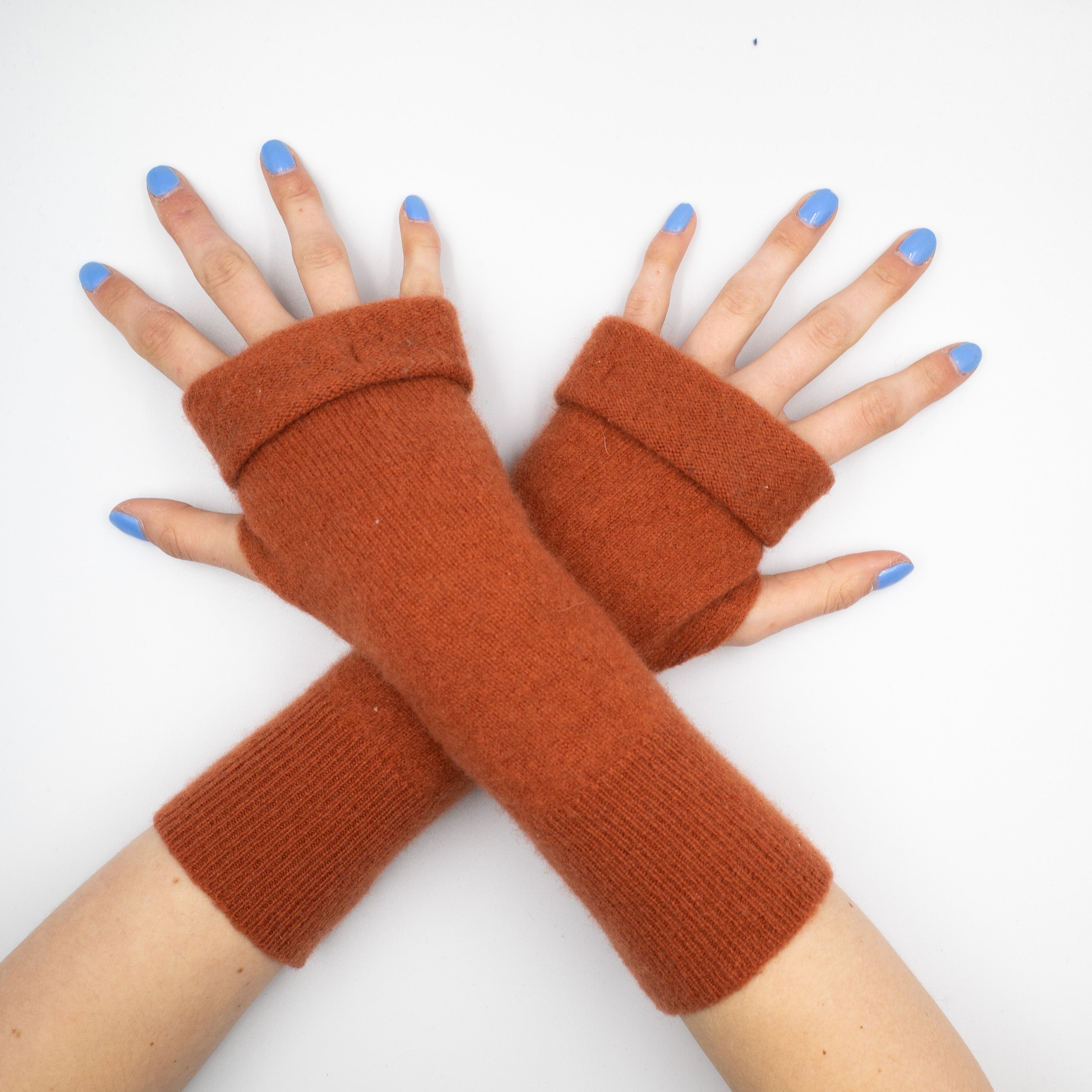 Burnt Orange Fingerless Gloves