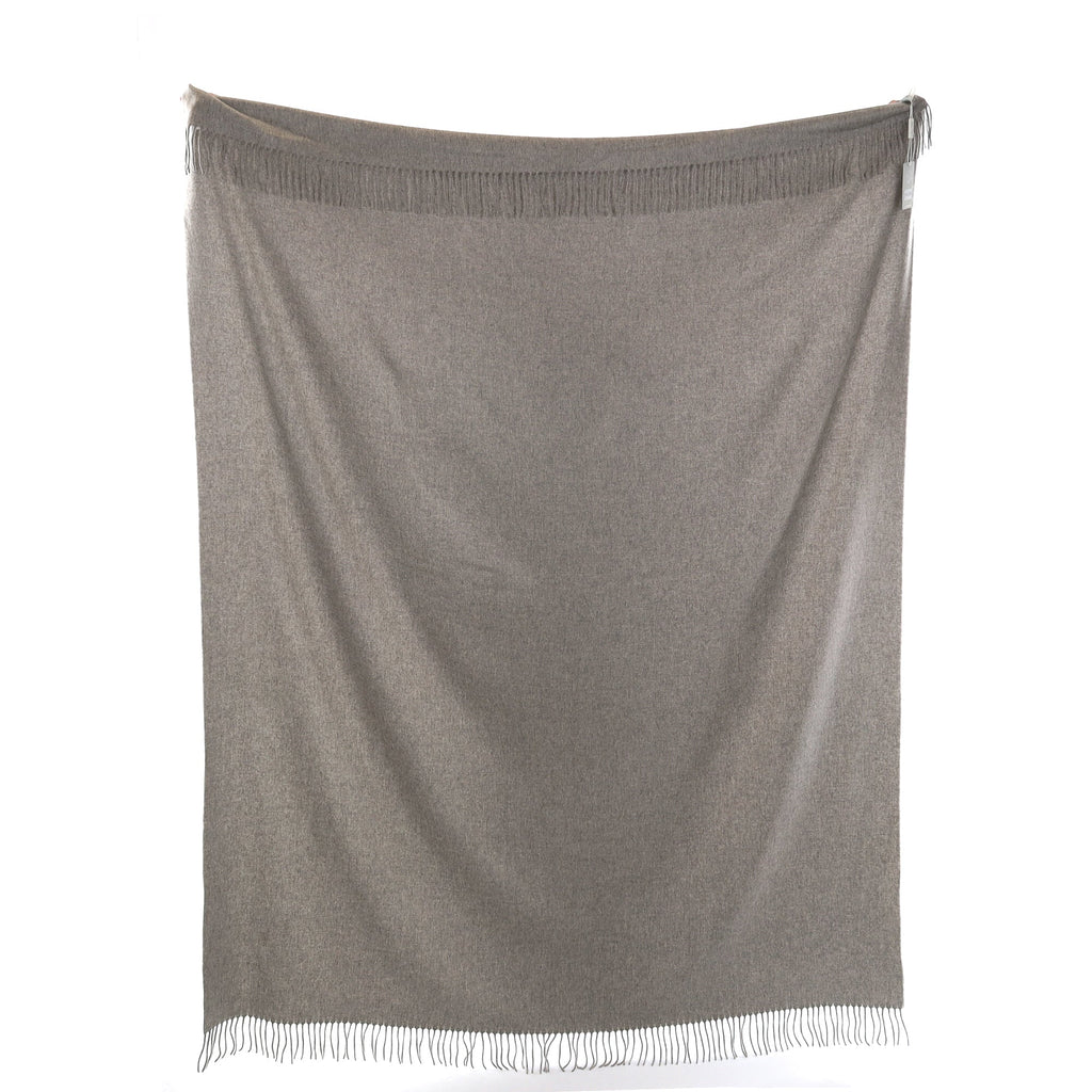 Brand New English Smoke Grey Luxury Woven Cashmere Blanket