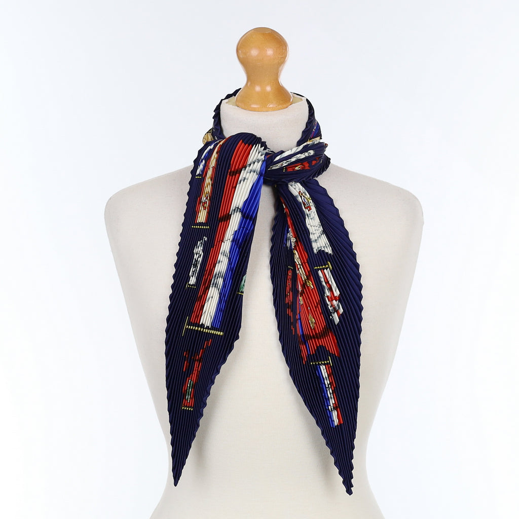 Brand NewHermès Pavois Plisse Silk Scarf