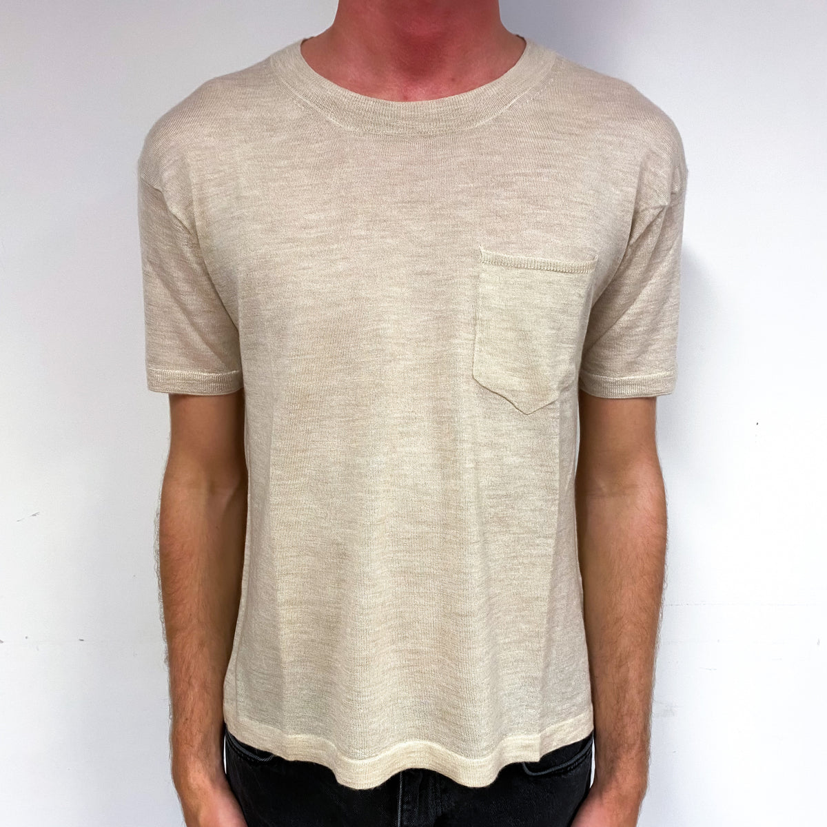 Men’s Pale Biscuit Crew Neck Jumper Small
