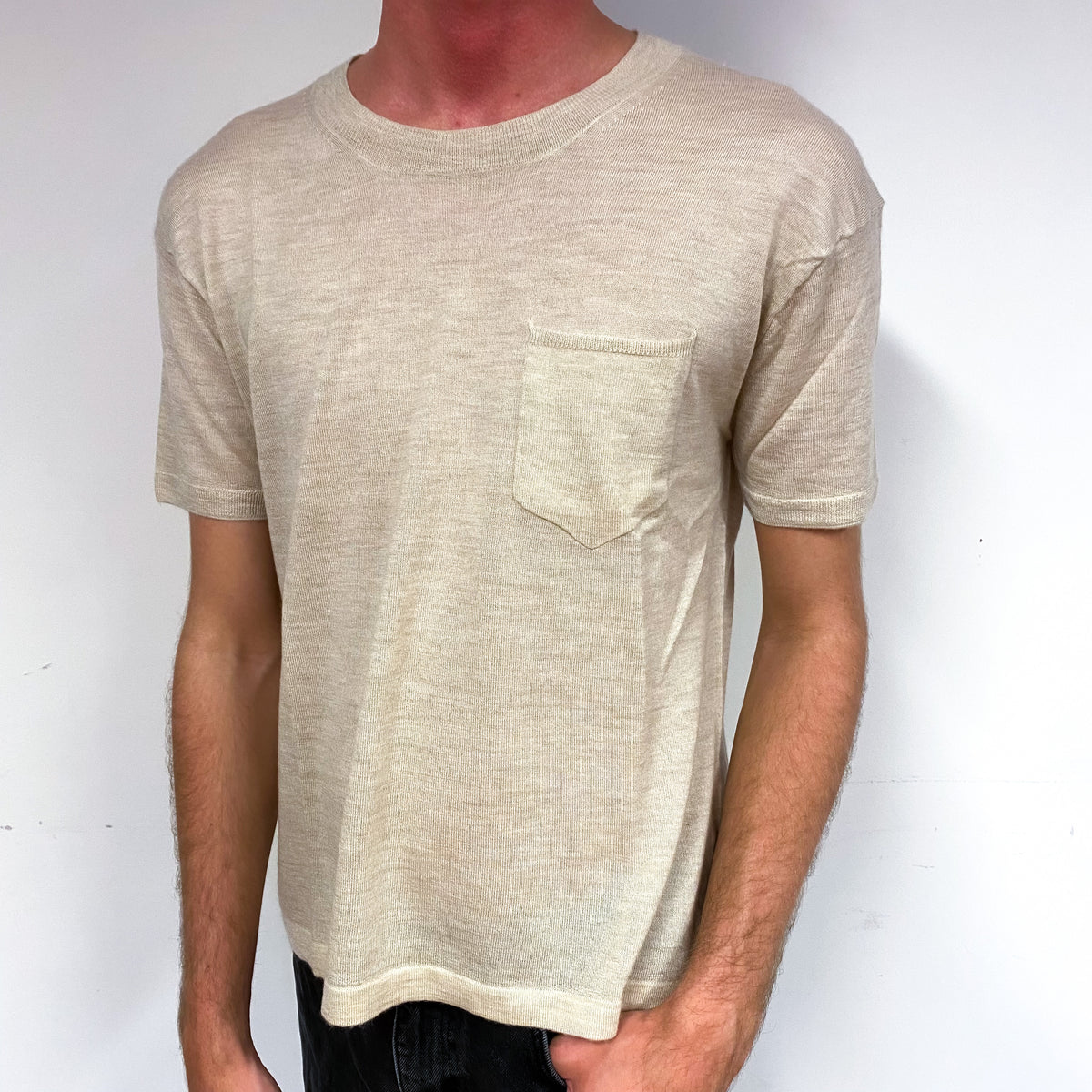 Men’s Pale Biscuit Crew Neck Jumper Small
