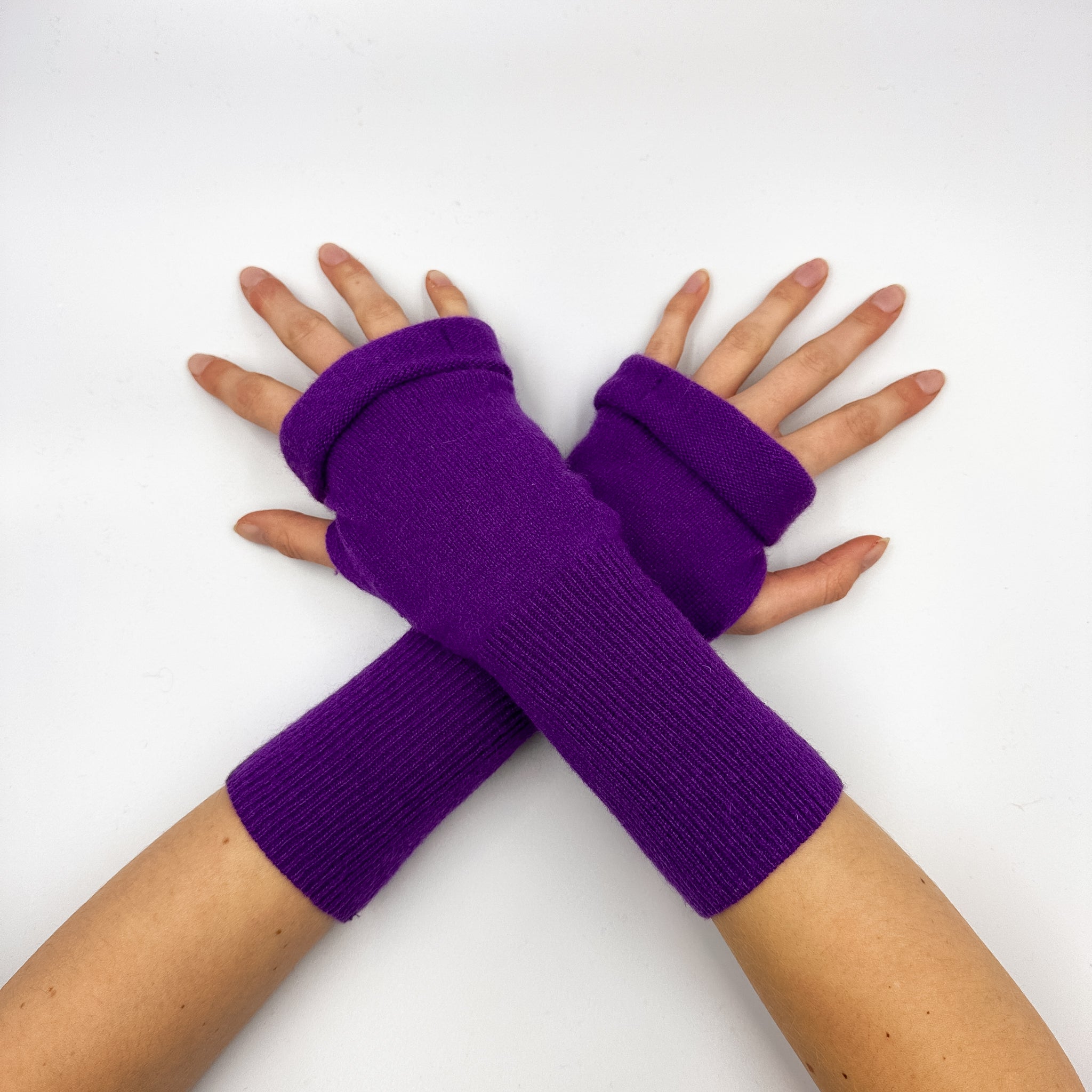 Vivid Violet Fingerless Gloves