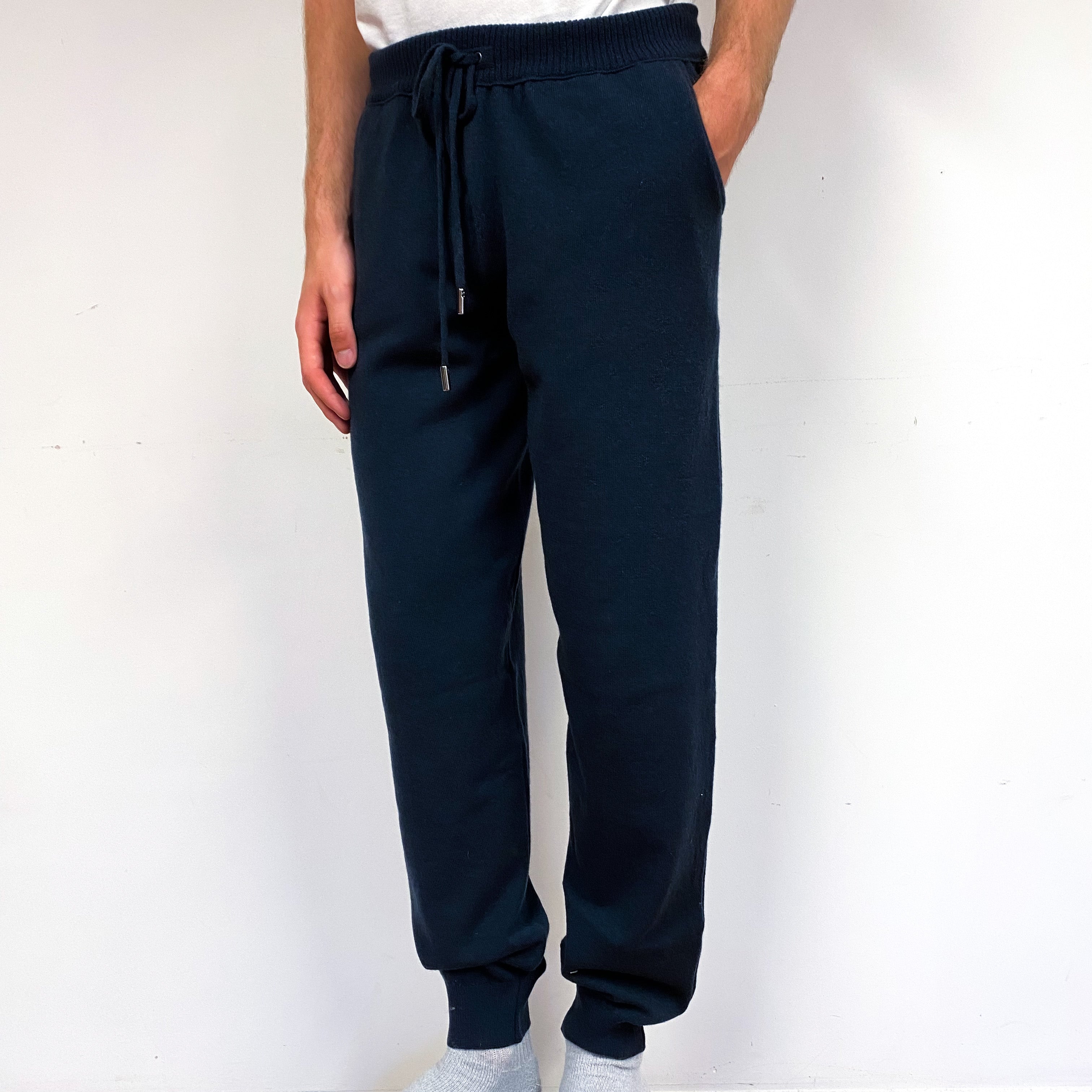 Men’s Luxury Brand New Scottish Slate Blue Lounge Pants Small