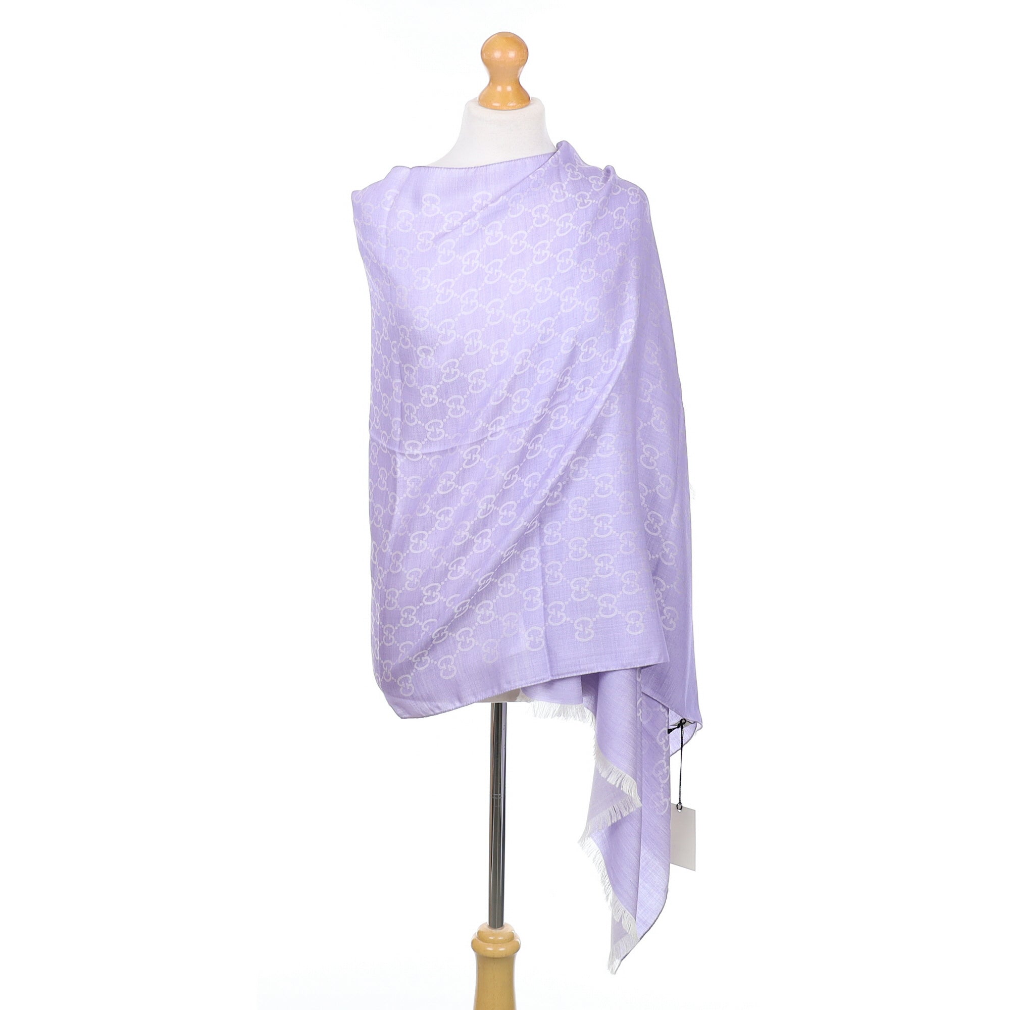 Brand New Gucci Mauve Wool & Silk Wrap Scarf