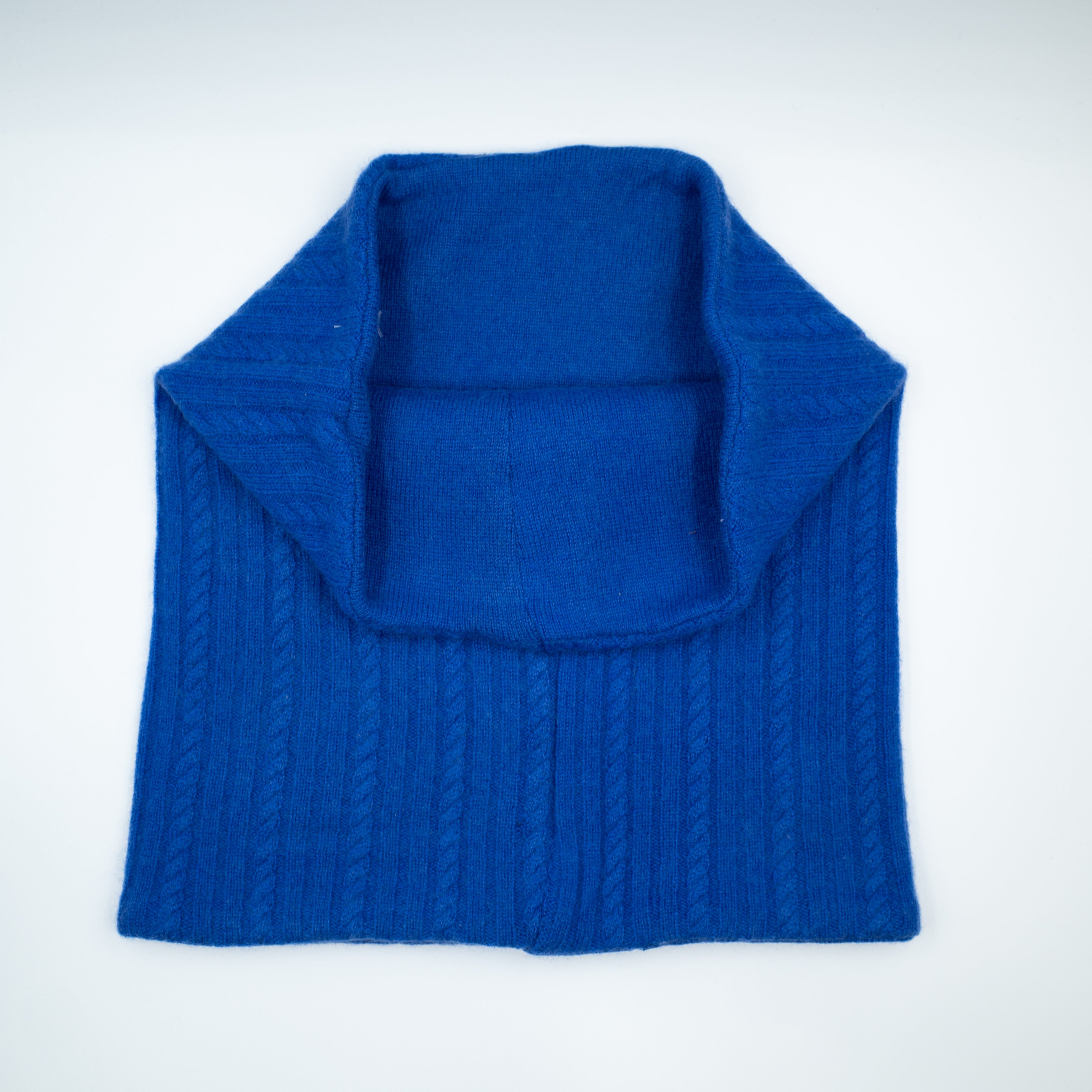 Cobalt Blue Cable Luxury Double Layered Snood