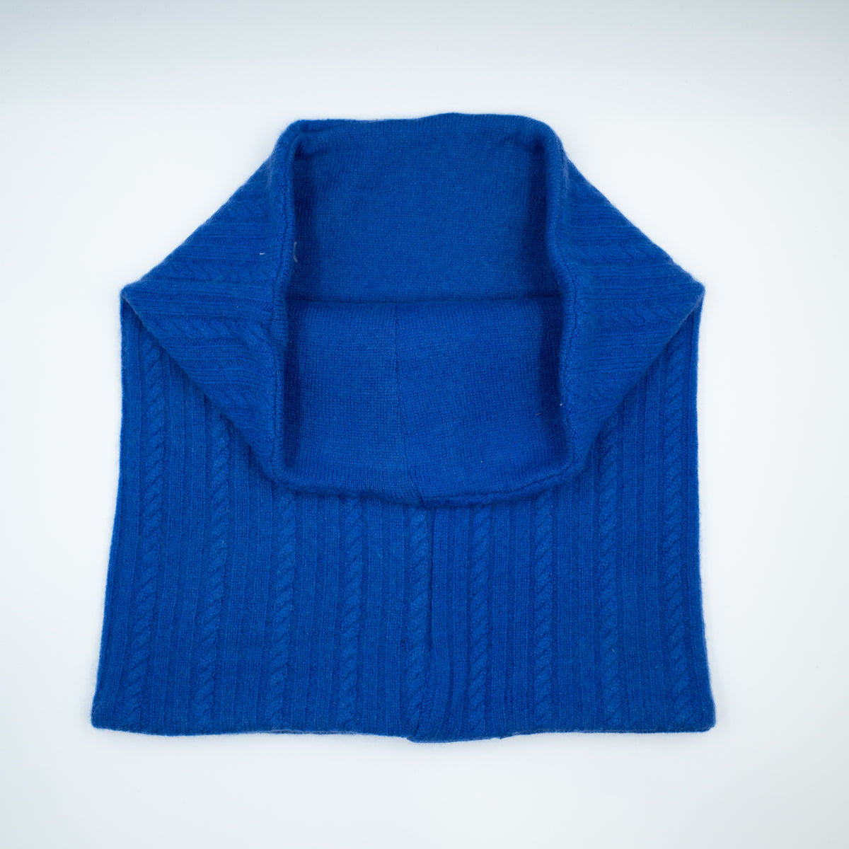 Cobalt Blue Cable Luxury Double Layered Snood