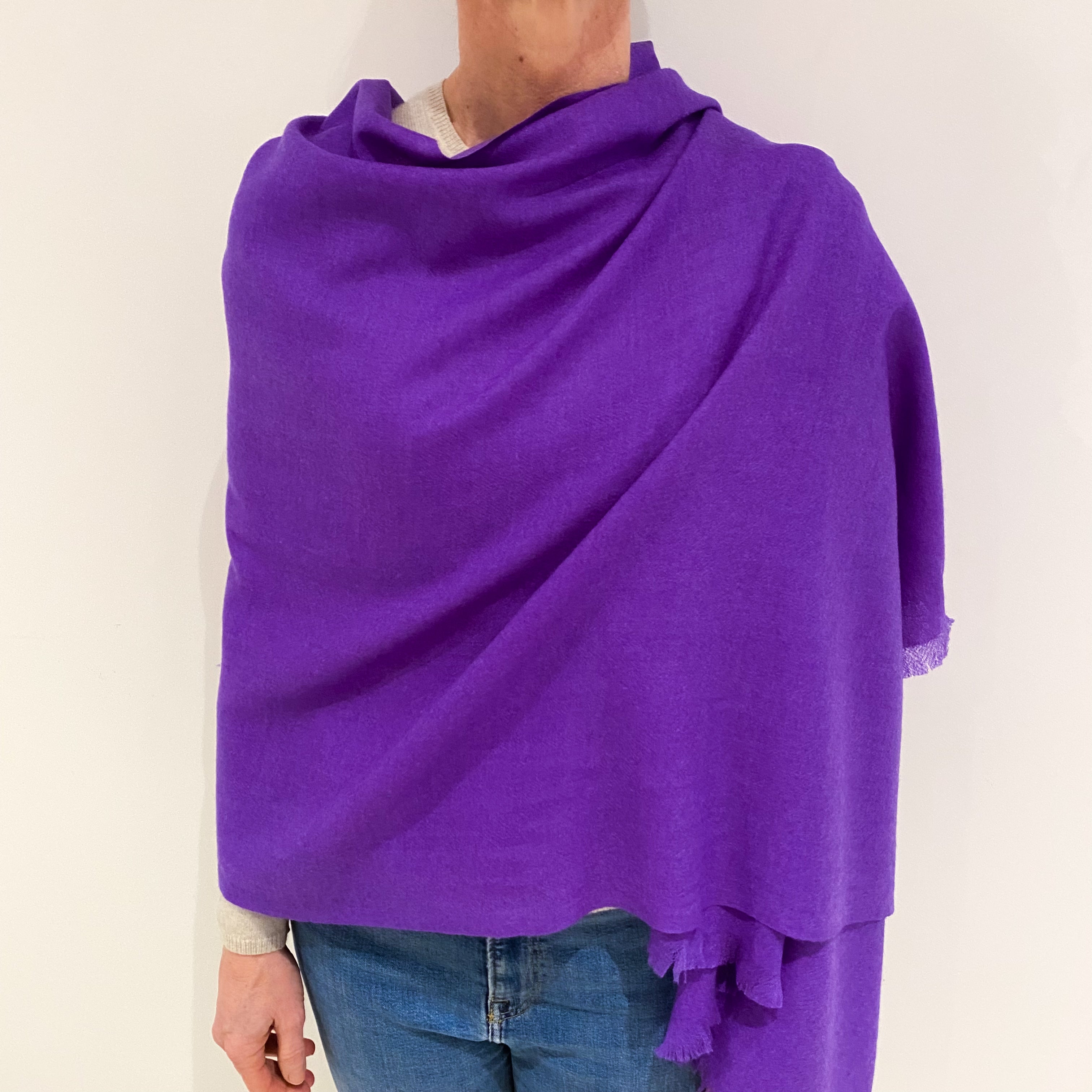 Brand New Violet Purple Lightweight Cashmere Pashmina Scarf