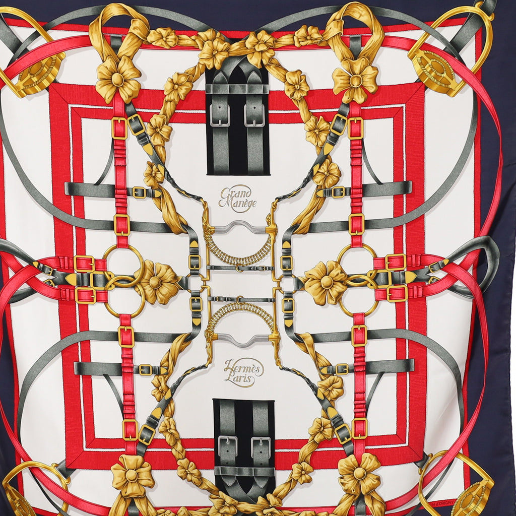 Boxed Hermès Grand Manége Silk Scarf