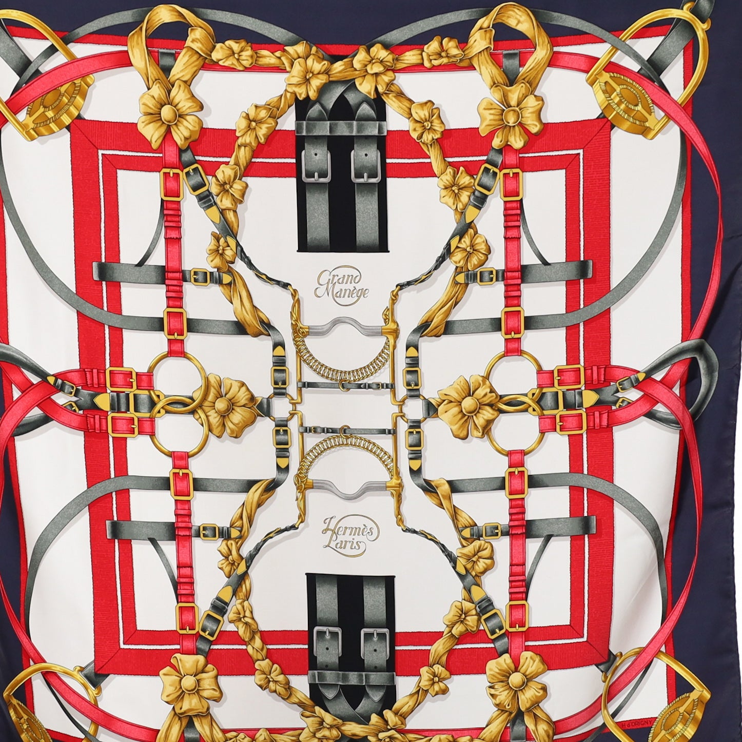 Boxed Hermès Grand Manége Silk Scarf