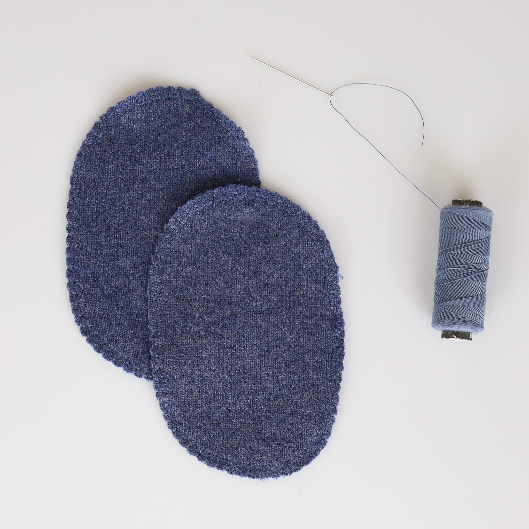 Small Denim Blue Elbow Patches