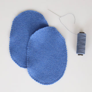 Cornflower Blue Elbow Patches - Large