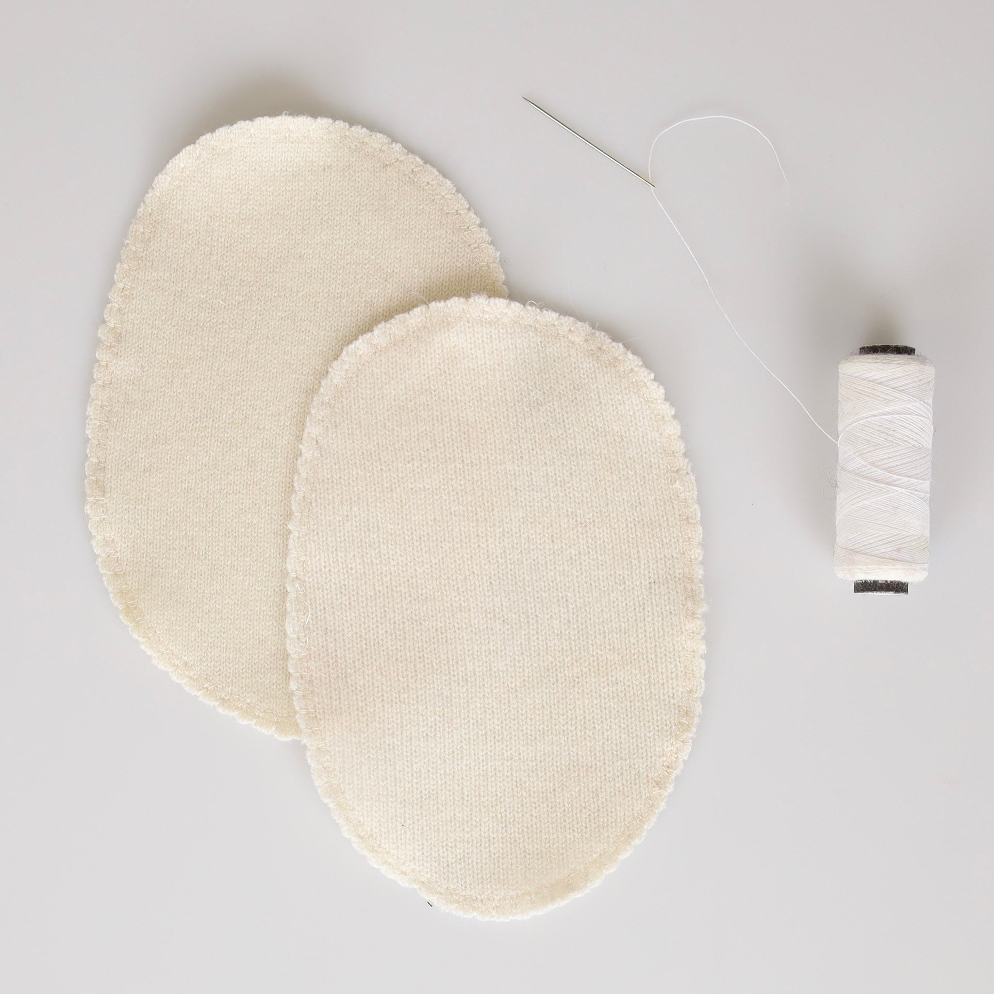 Ivory White Elbow Patches - Large