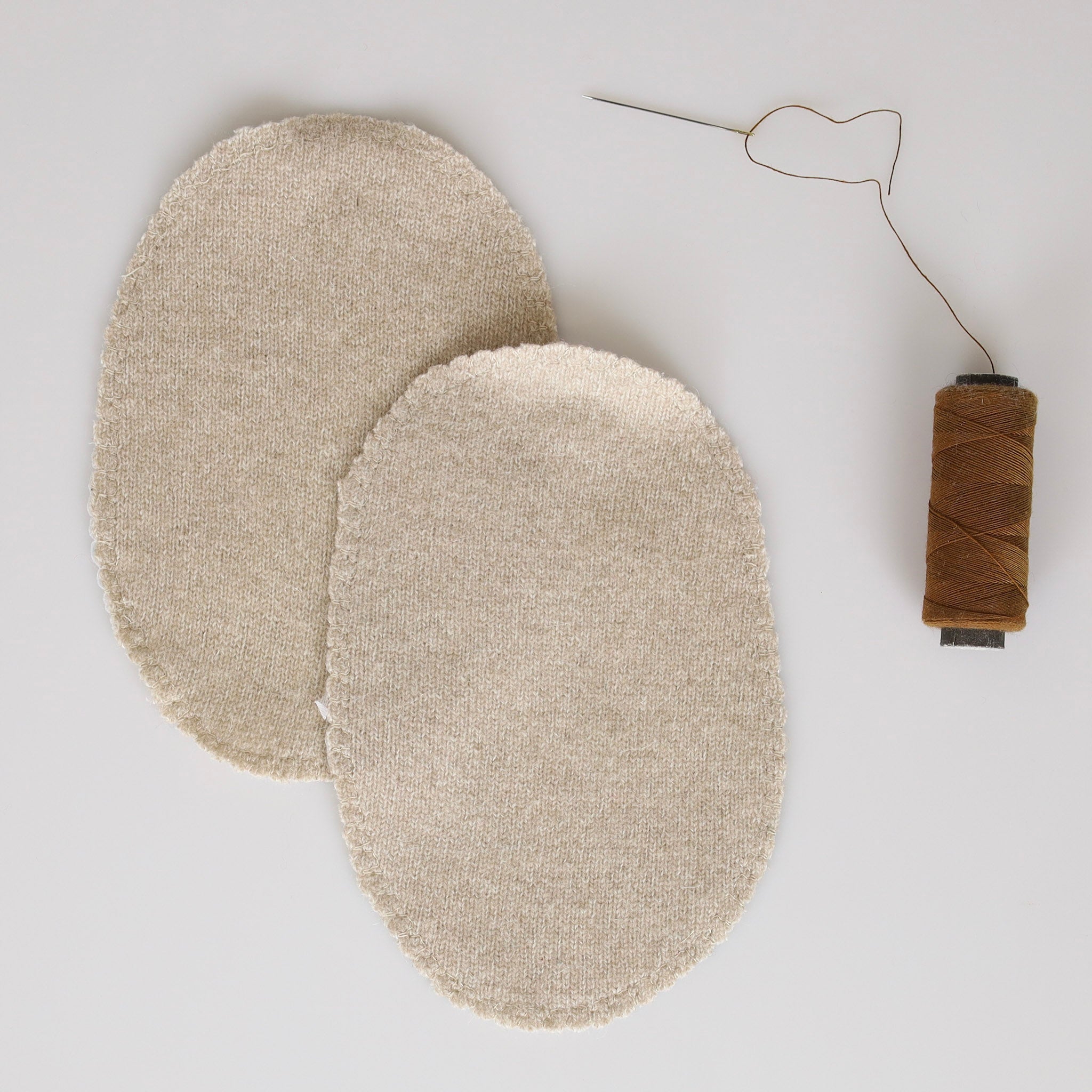 Oatmeal Brown Elbow Patches - Large