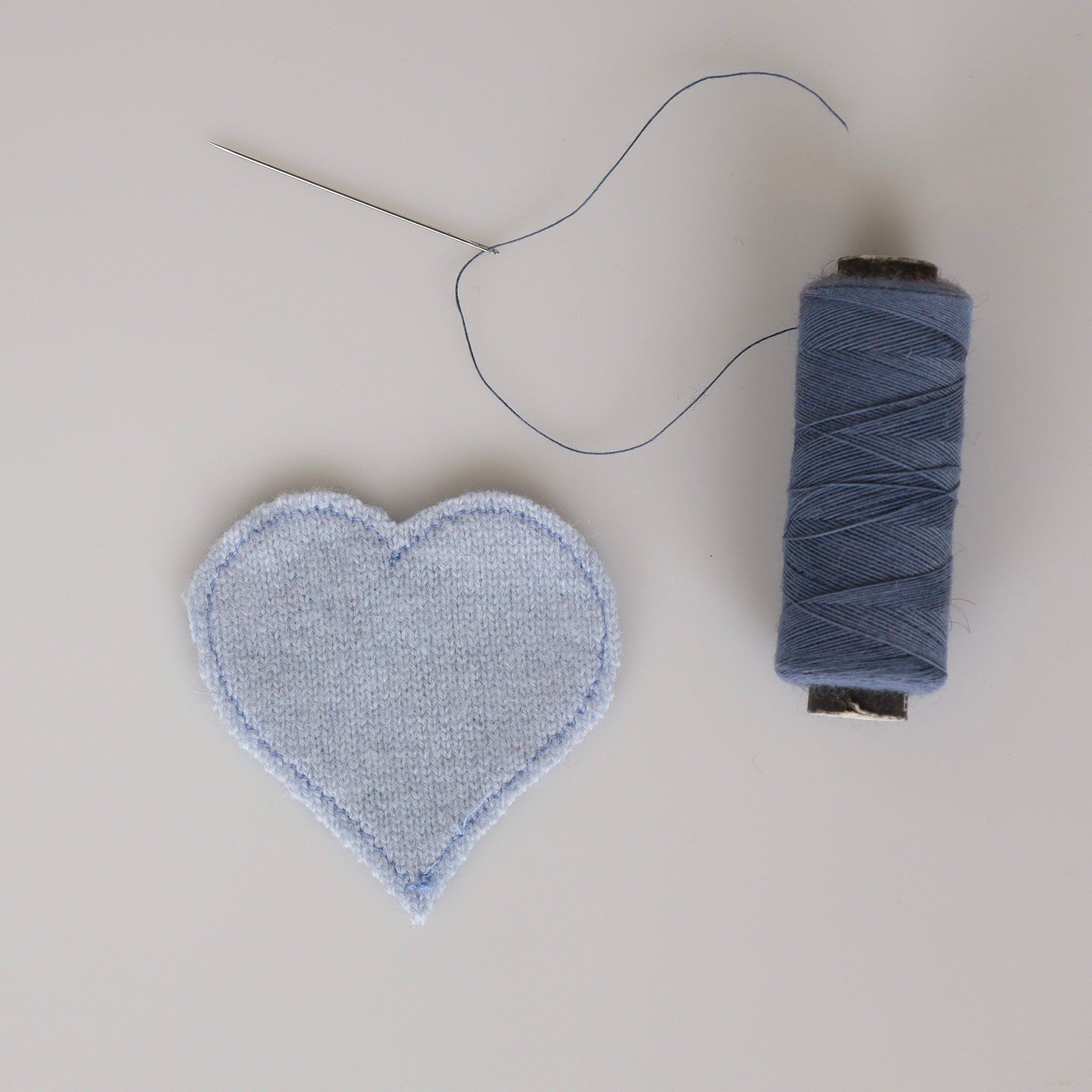 Small Sky Blue Heart Patch