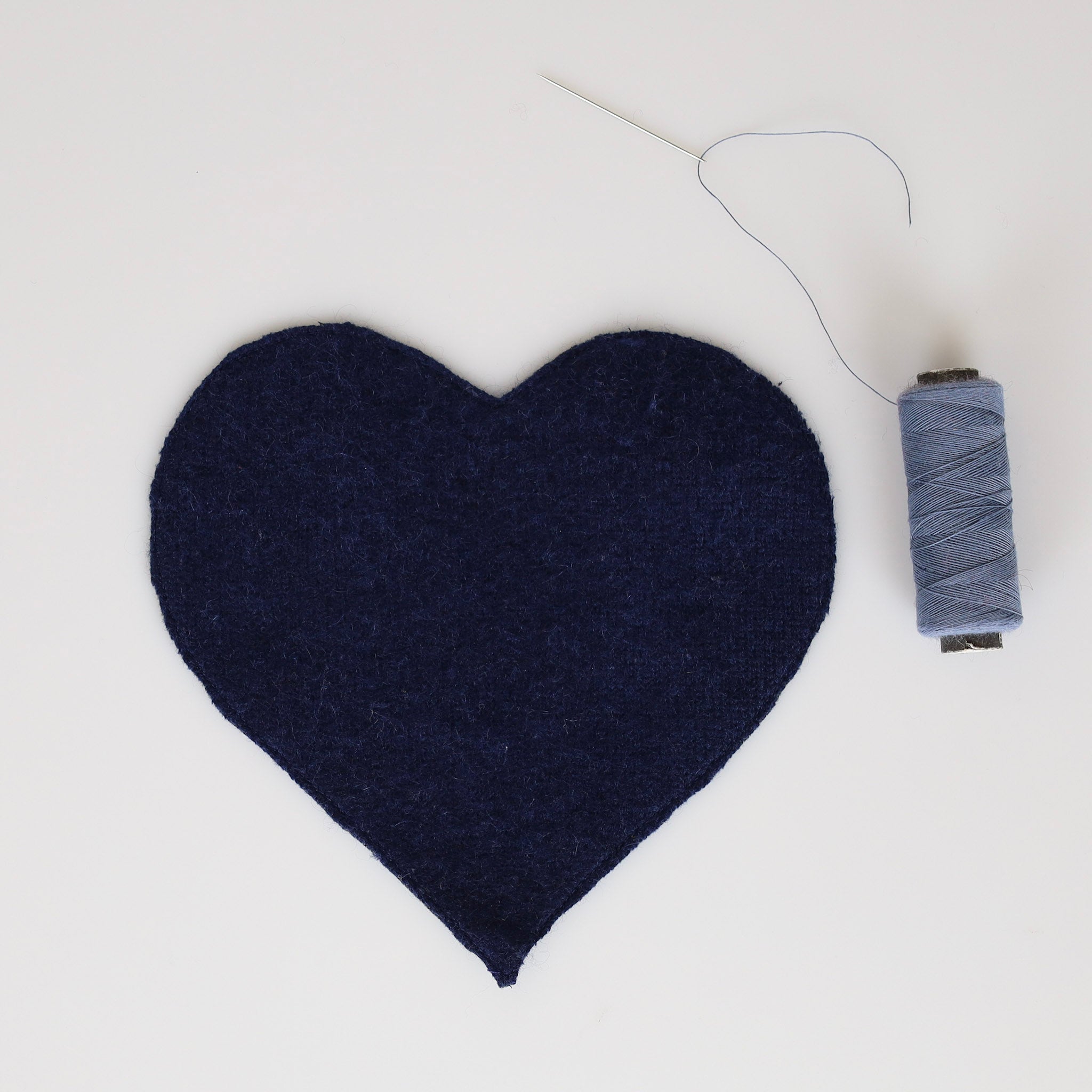 Large Dark Navy Blue Heart  Patch