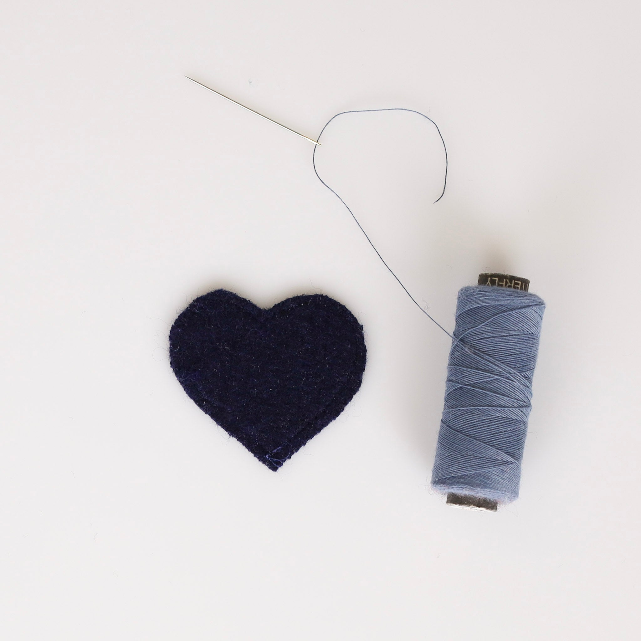 Small Dark Navy Blue Heart Patch