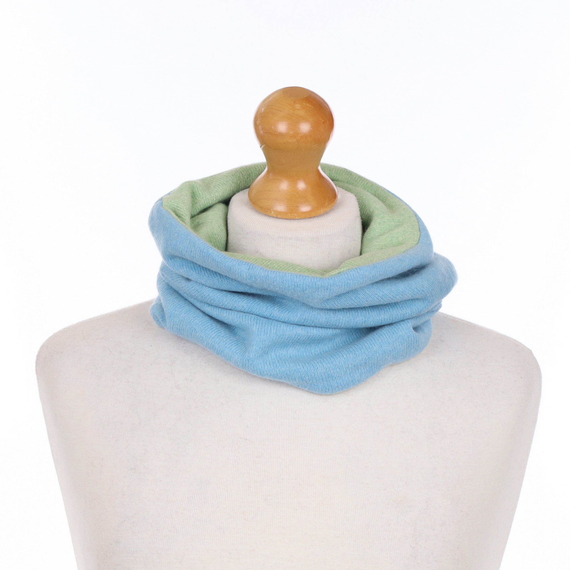 Sky Blue and Green Luxury Double Layered Snood
