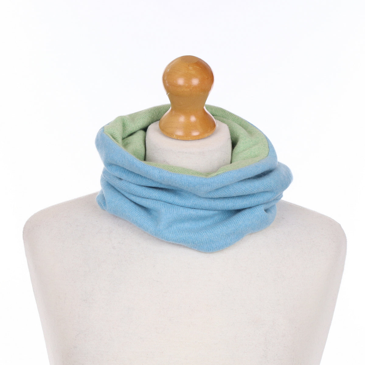 Sky Blue and Green Luxury Double Layered Snood