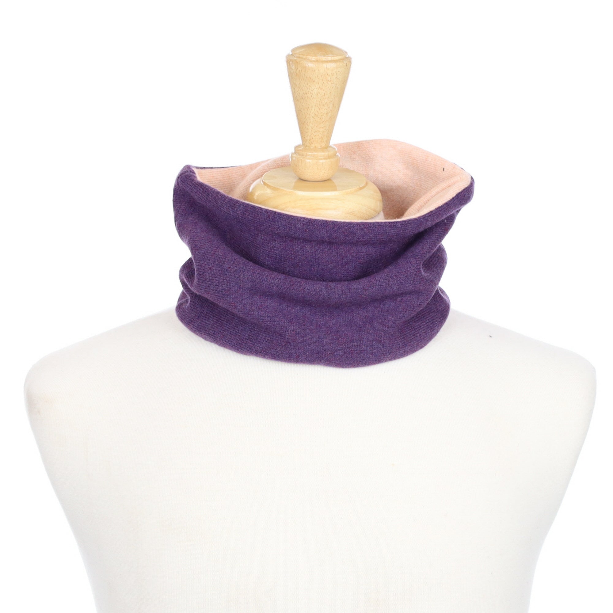 Blueberry and Pale Peach Neck Warmer