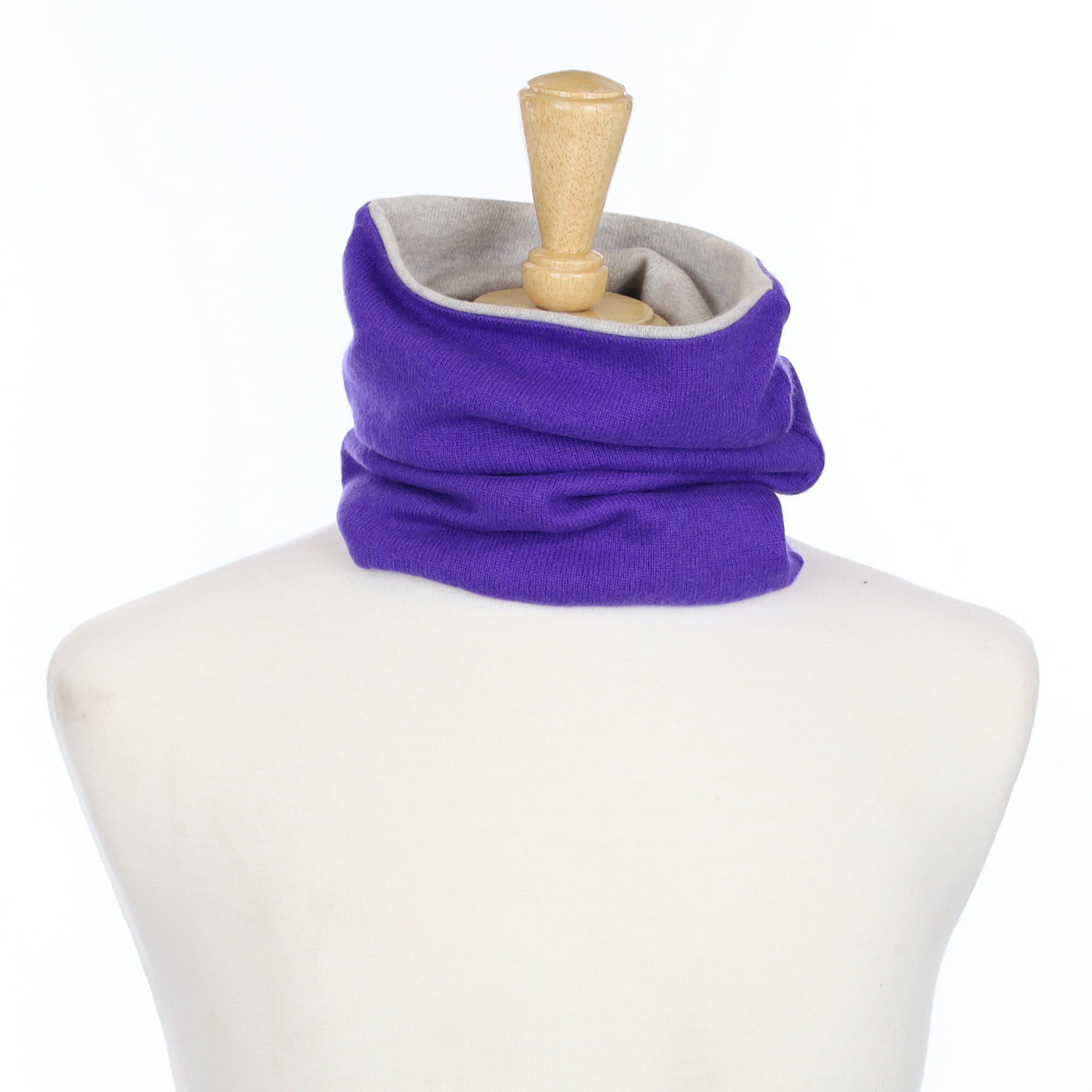 Purple and Mist Grey Luxury Double Layered Snood