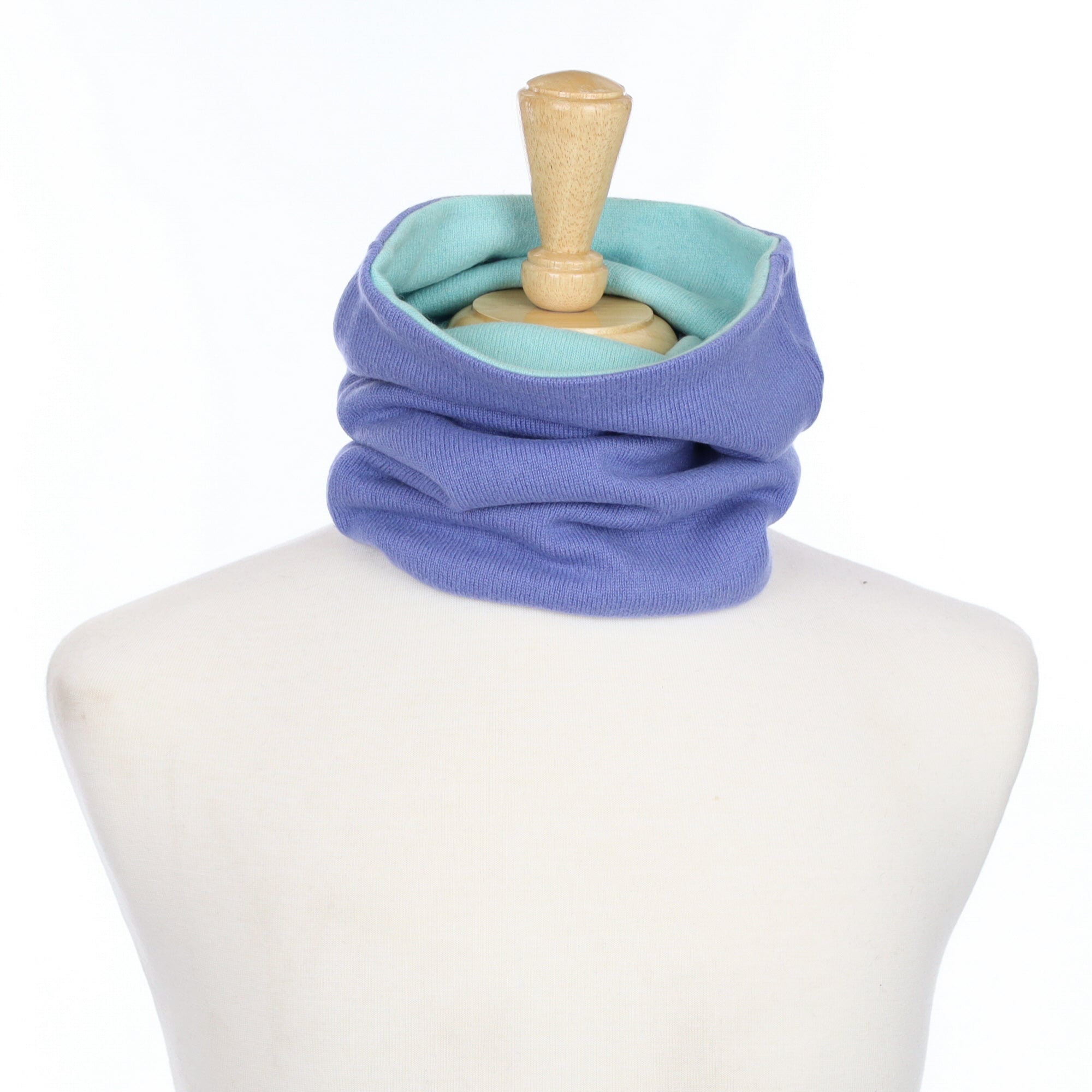 Mid Blue and Green Luxury Double Layered Snood