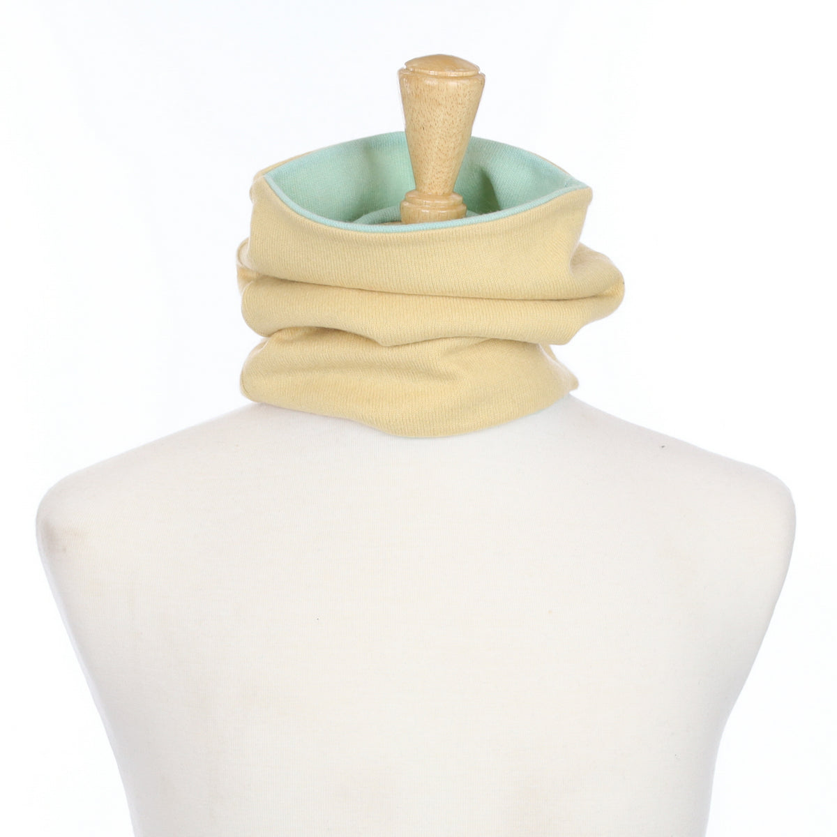 Custard Yellow and Mint Luxury Double Layered Snood
