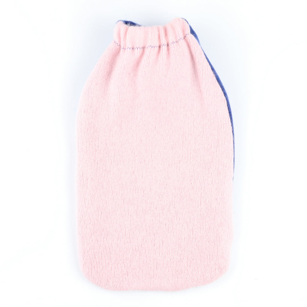 Deep Blue and Carnation Pink Star Cashmere Large Hot Water Bottle