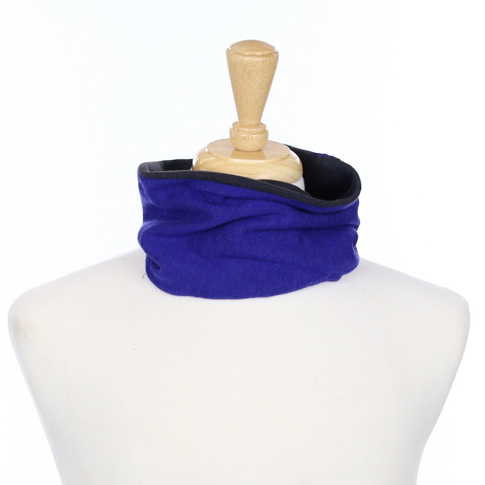 Indigo and Dark Slate Fine Knit Neck Warmer