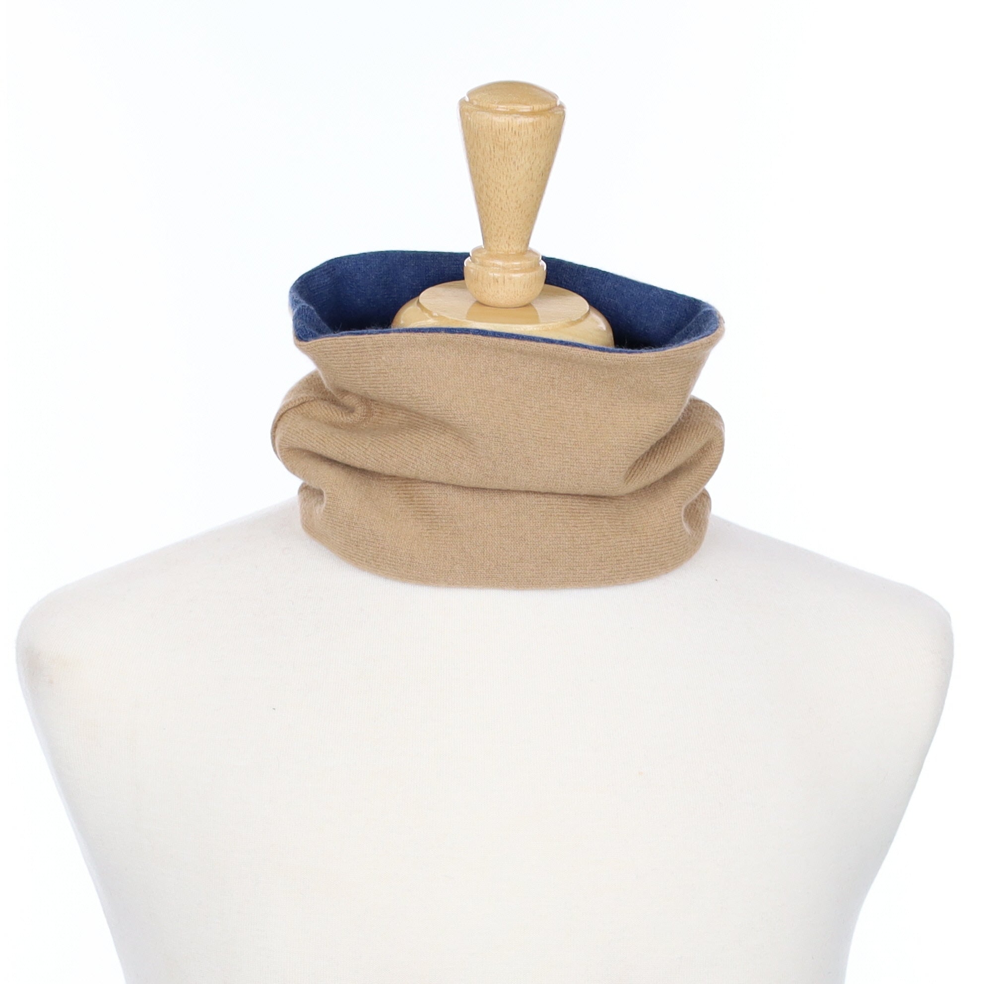Camel and Naval Blue Neck Warmer
