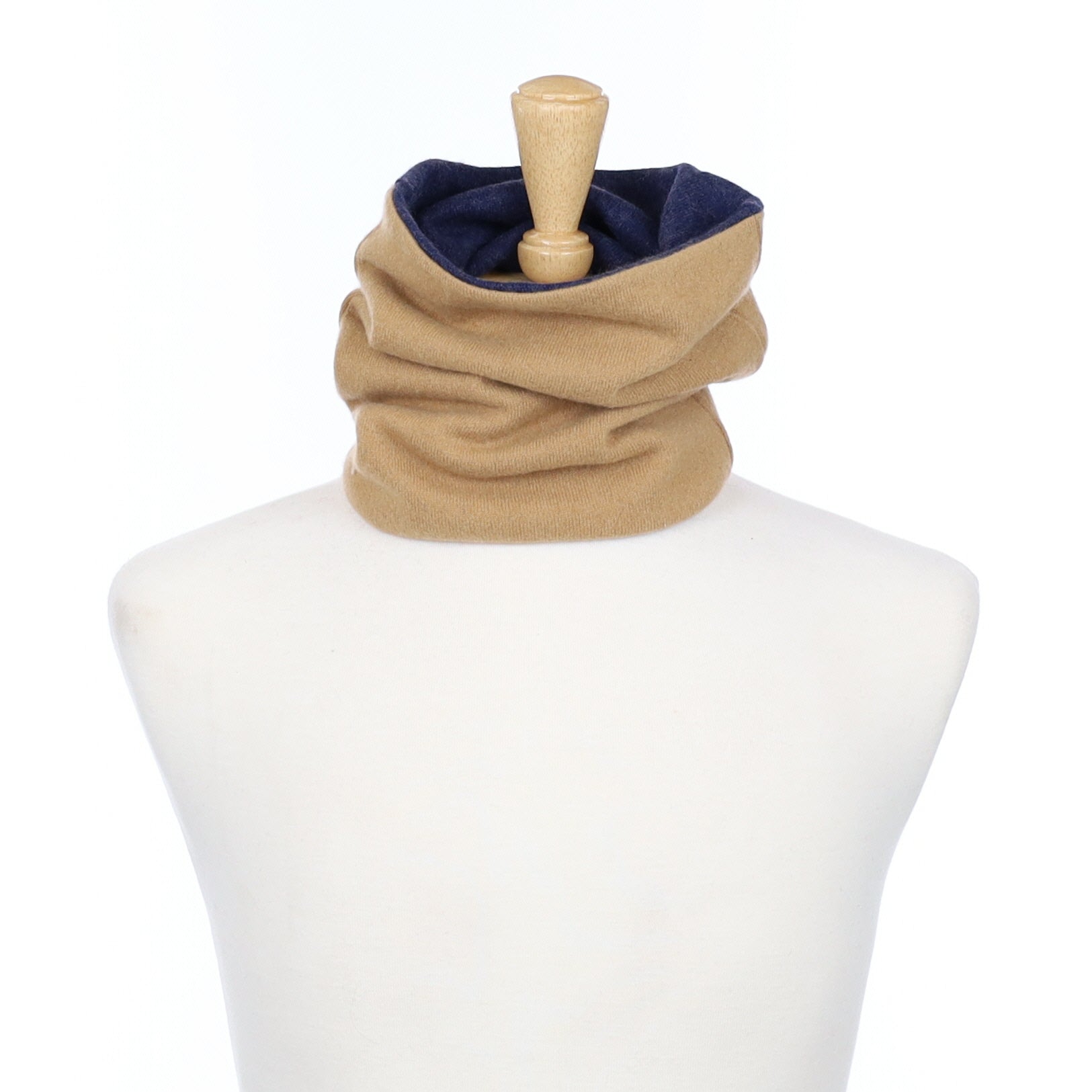 Caramel and Blue Luxury Double Layered Snood